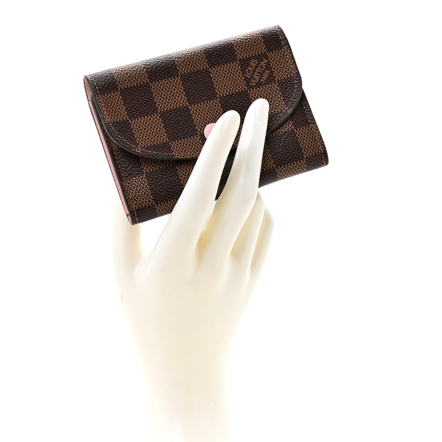 Damier Ebene Rosalie Coin Purse Rose Ballerine