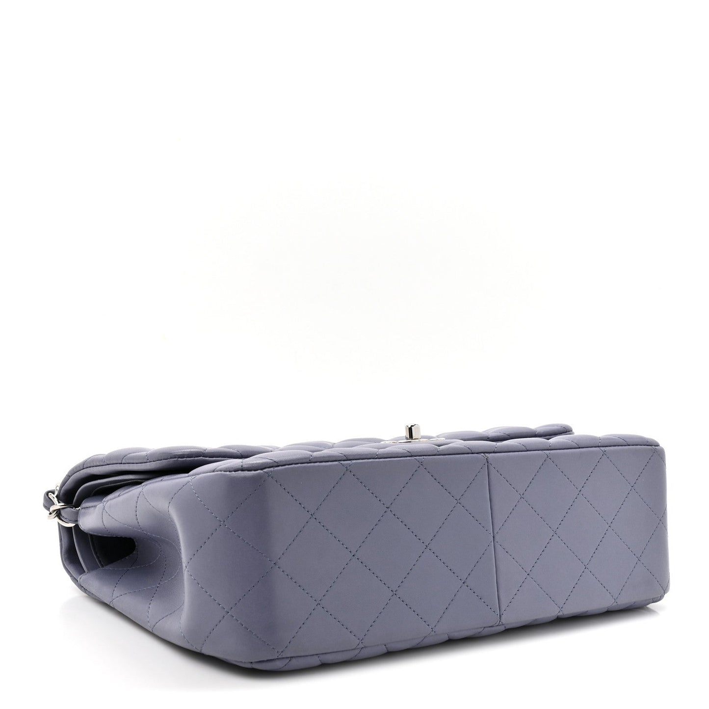 Lambskin Quilted Jumbo Double Flap Light Purple