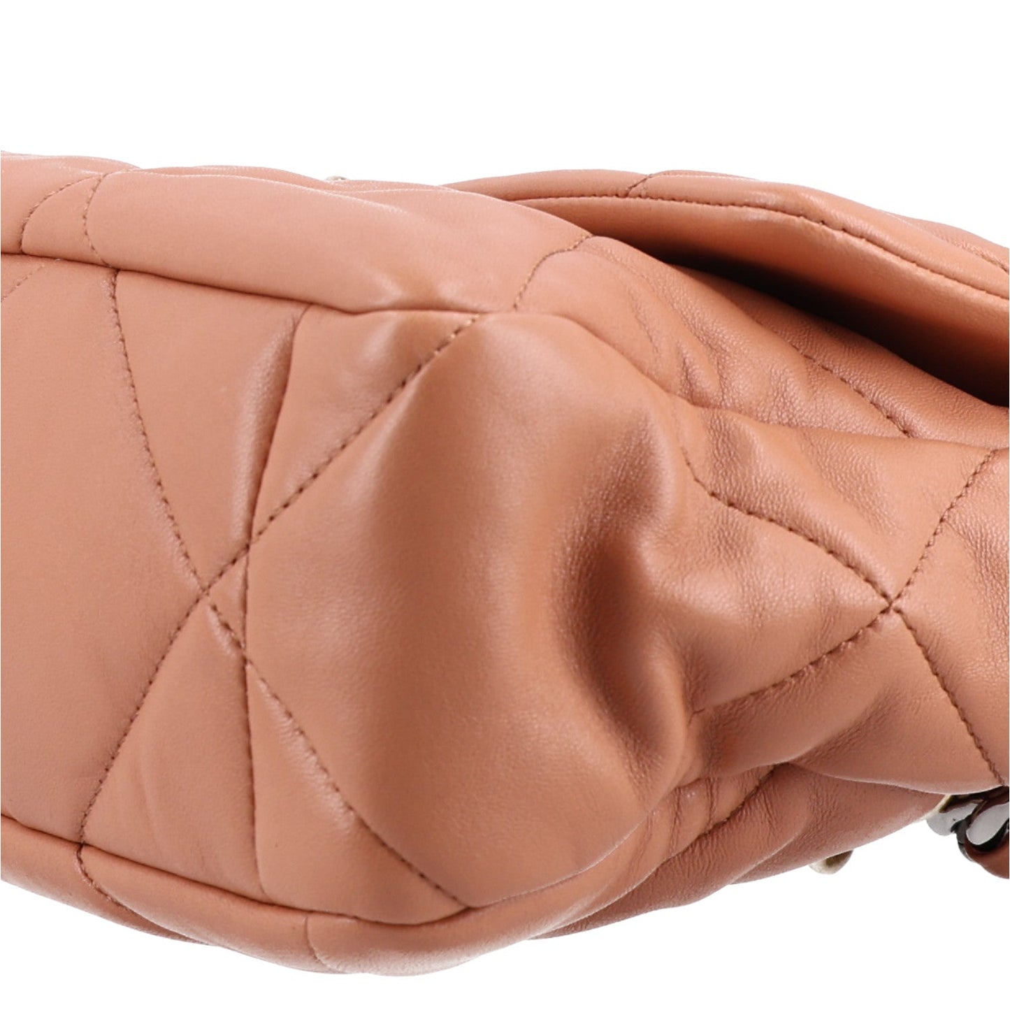 Lambskin Quilted Large Chanel 19 Flap Brown