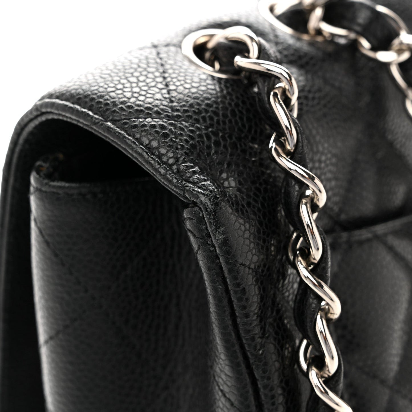 Caviar Quilted Jumbo Single Flap Black