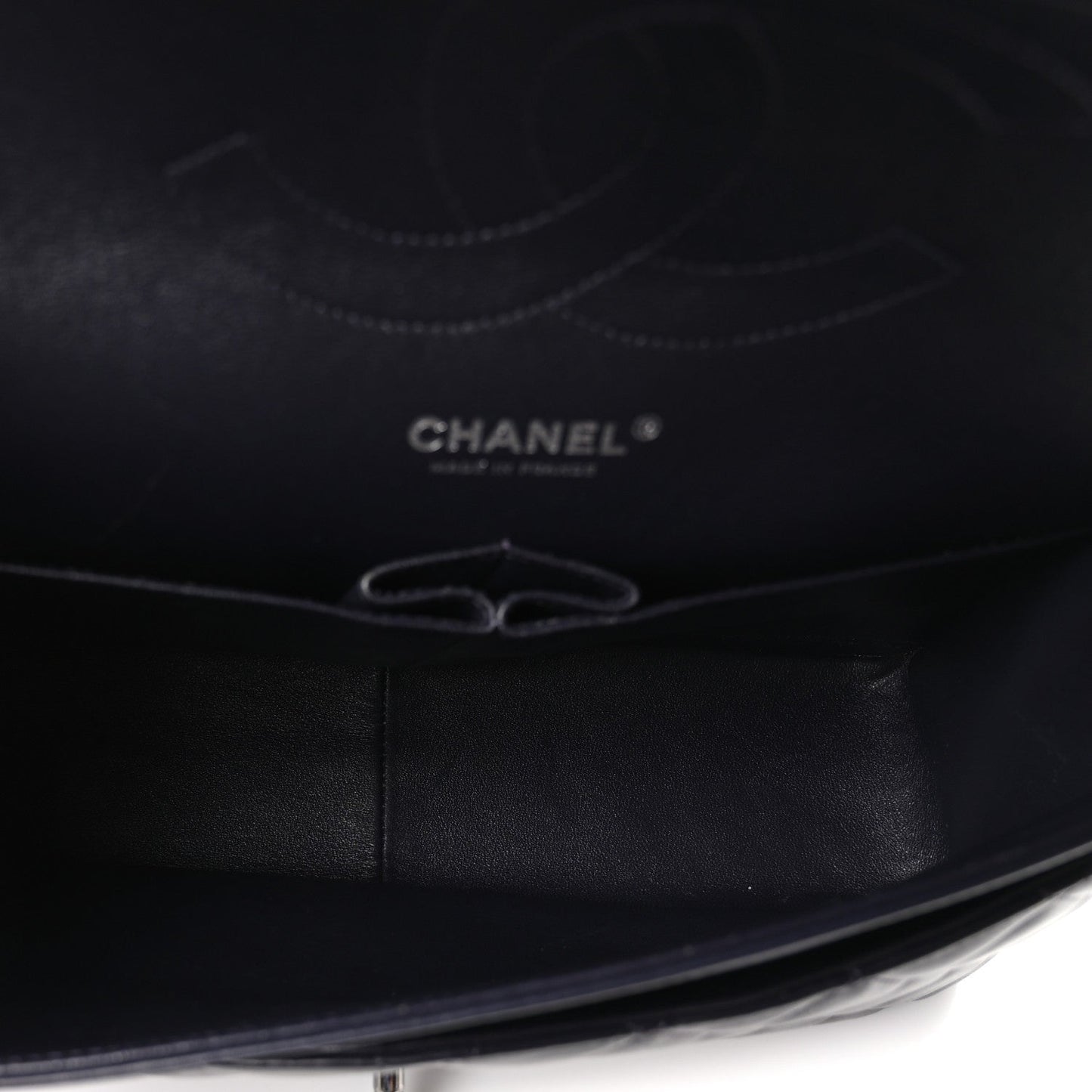 Lambskin Quilted Jumbo Double Flap Navy
