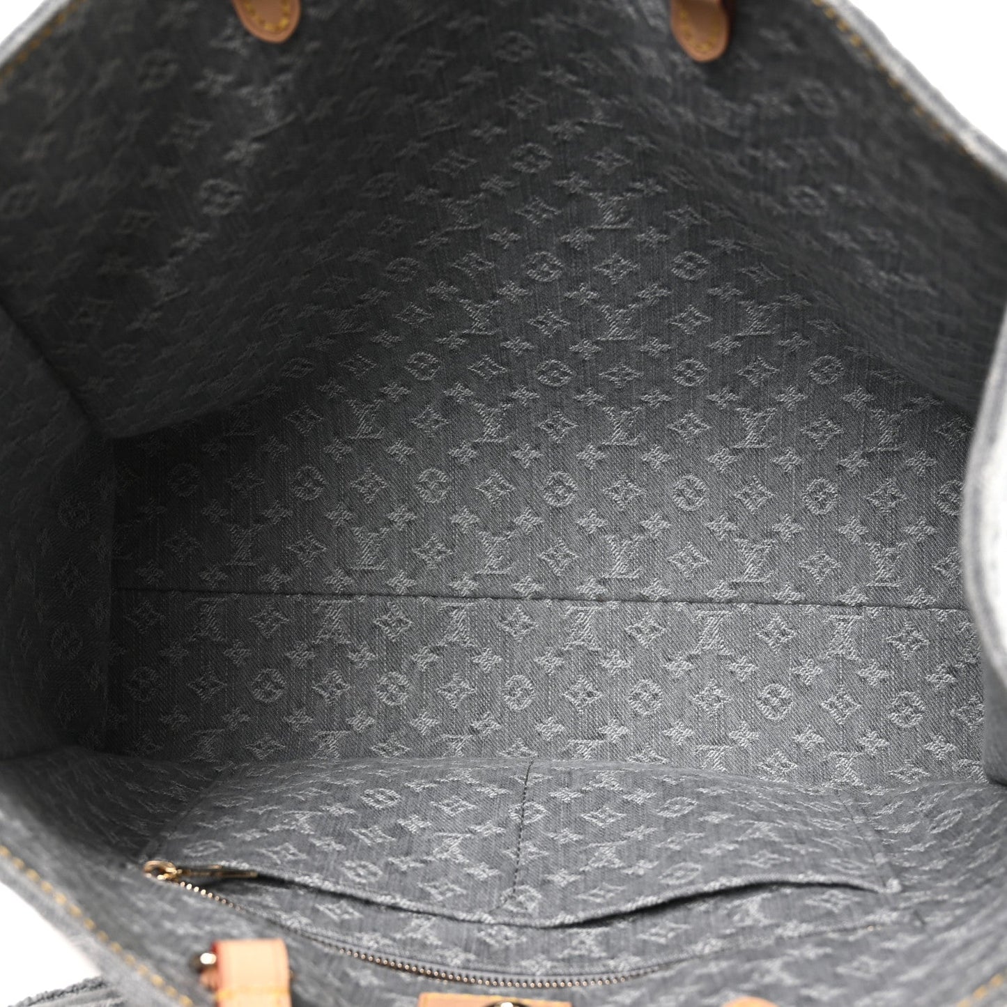 Monogram Denim Onthego MM Washed Grey
