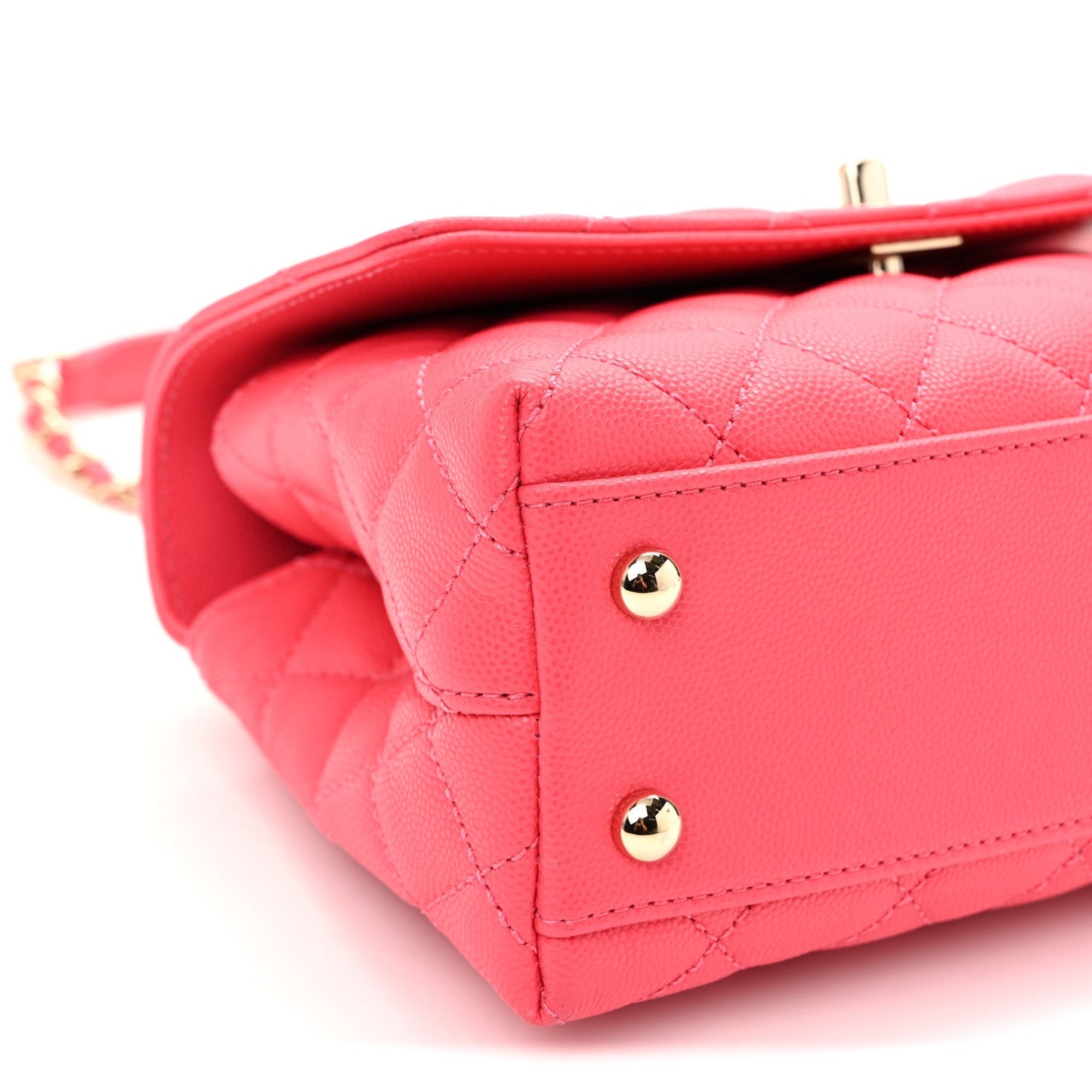 Caviar Quilted Mini Coco Handle Flap Pink
