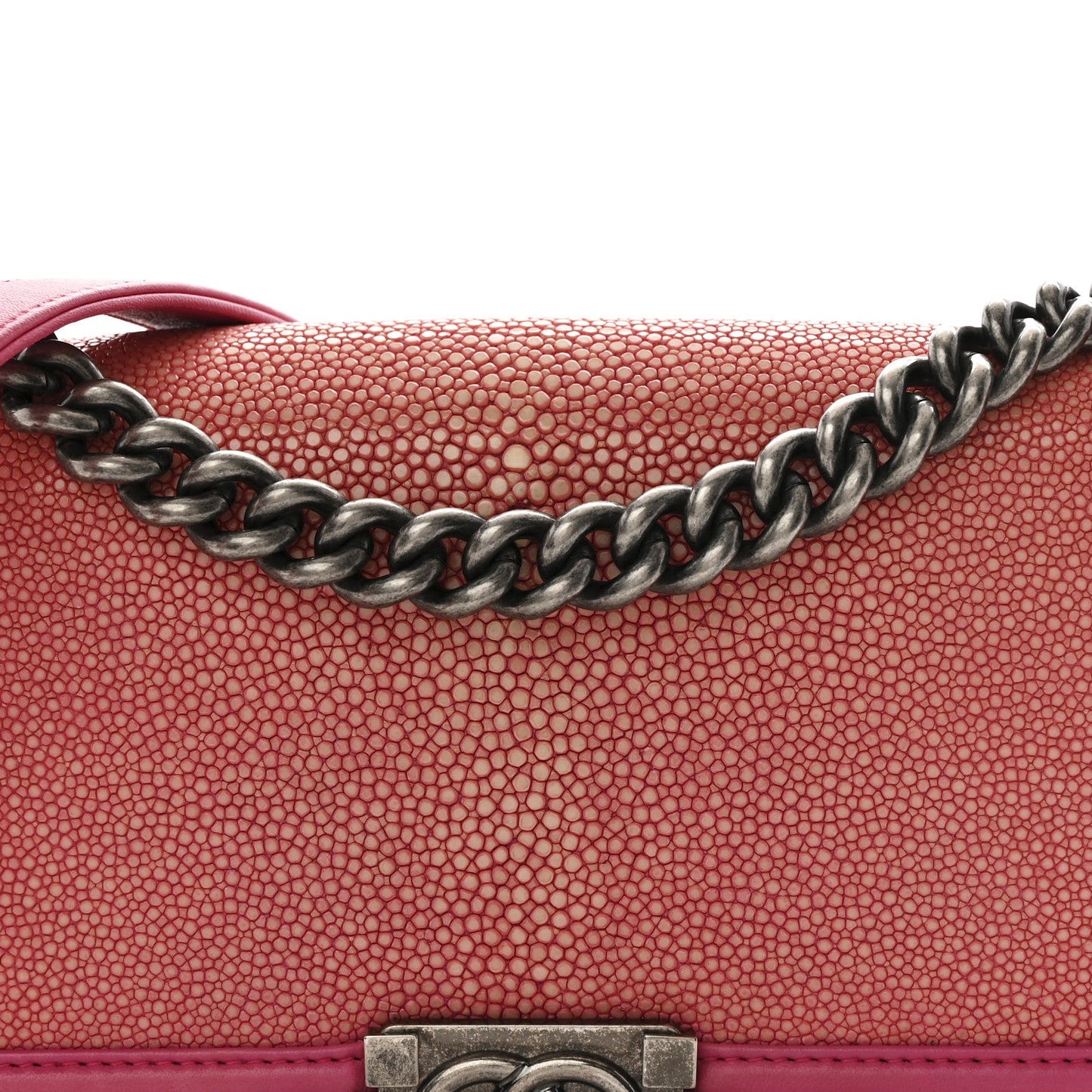 Galuchat Stingray Medium Boy Flap Pink