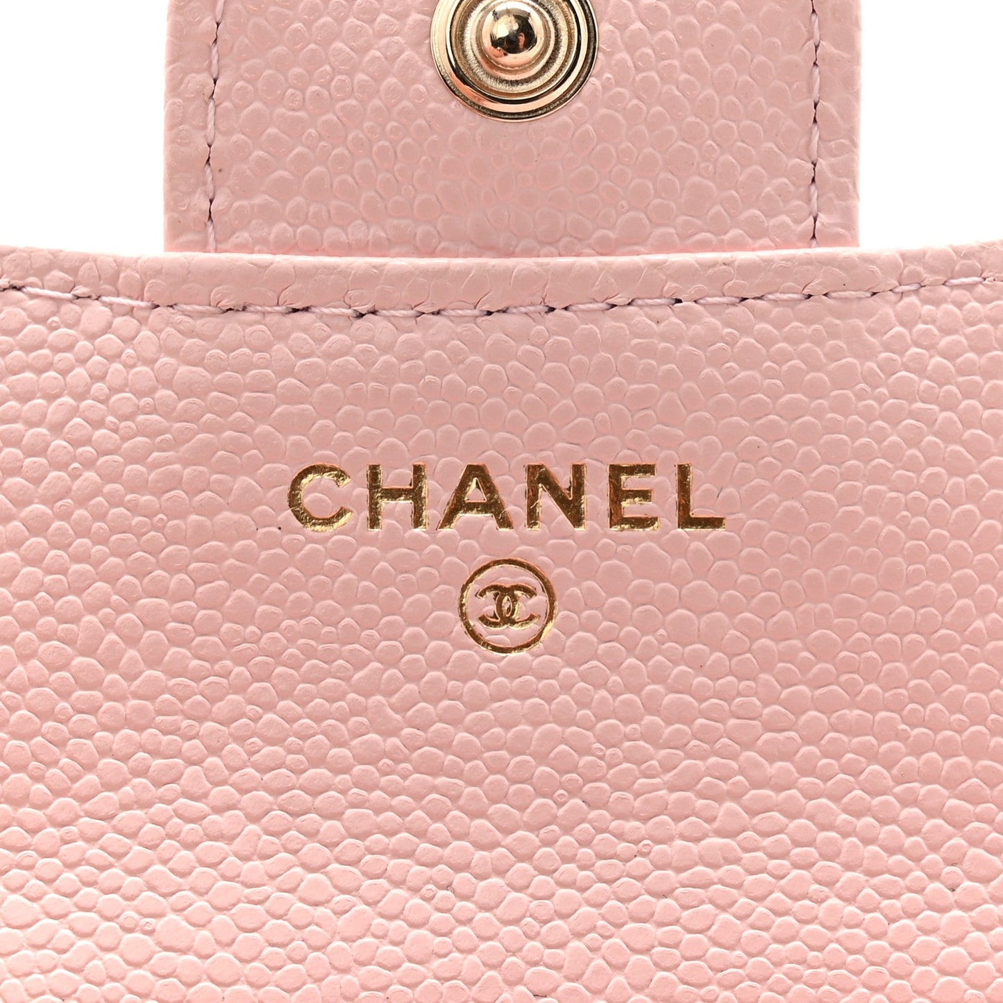 Caviar Quilted Compact Flap Wallet Light Pink