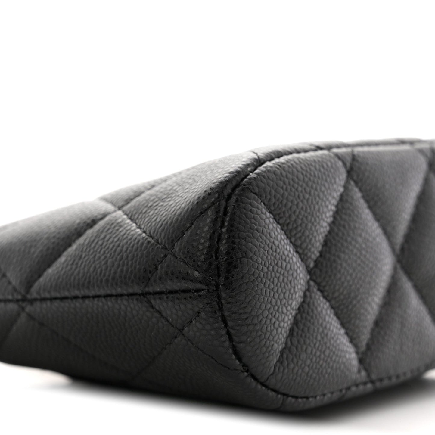 Caviar Quilted Mini Classic Clutch With Chain Black