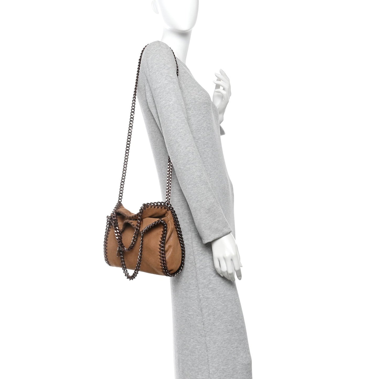 Shaggy Deer Mini Falabella Fold Over Tote Camel