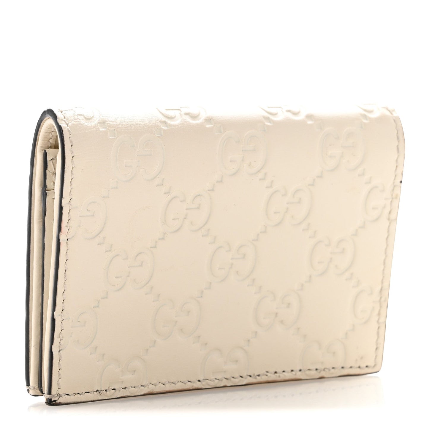 Guccissima Cherries Card Case Wallet White