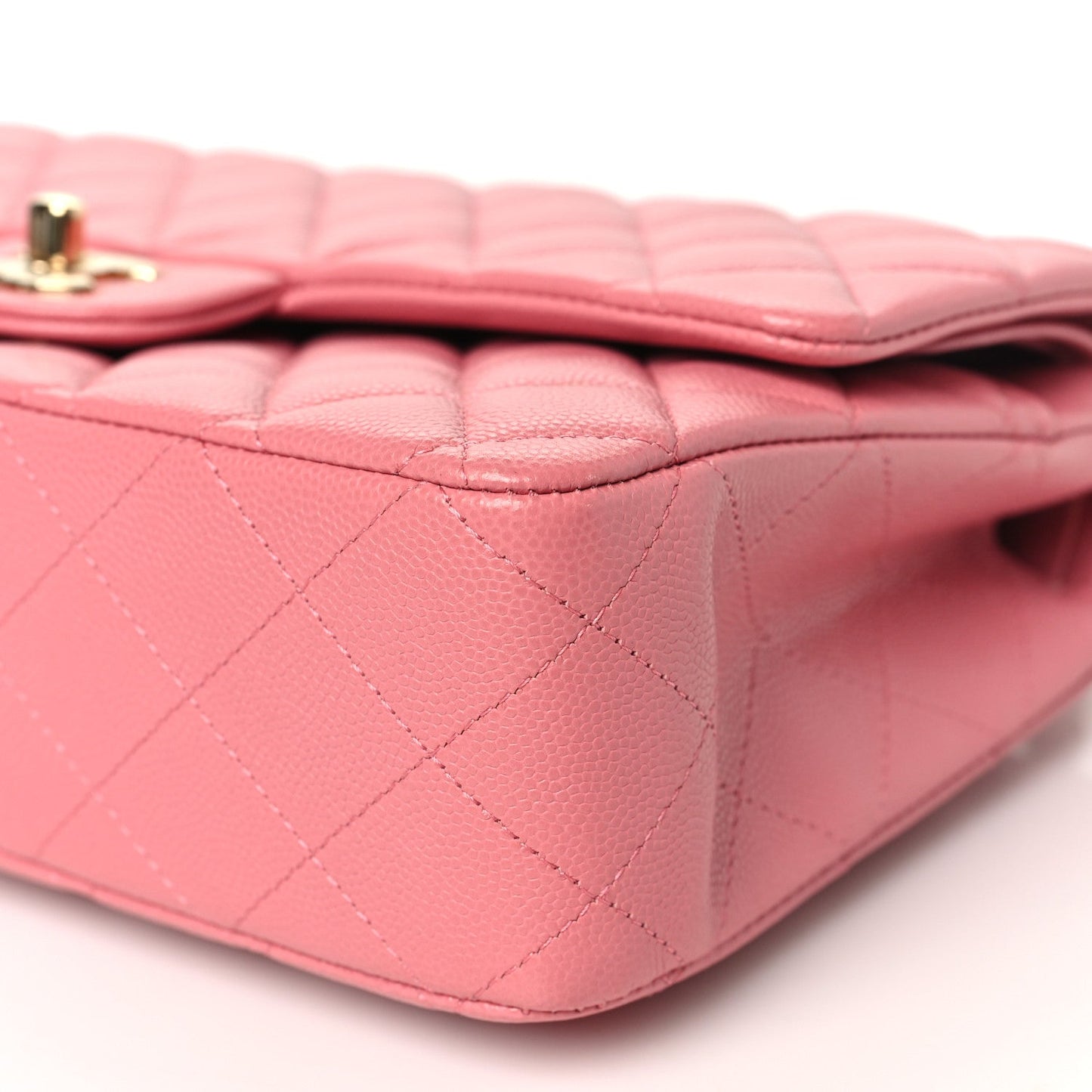 Caviar Quilted Medium Double Flap Pink