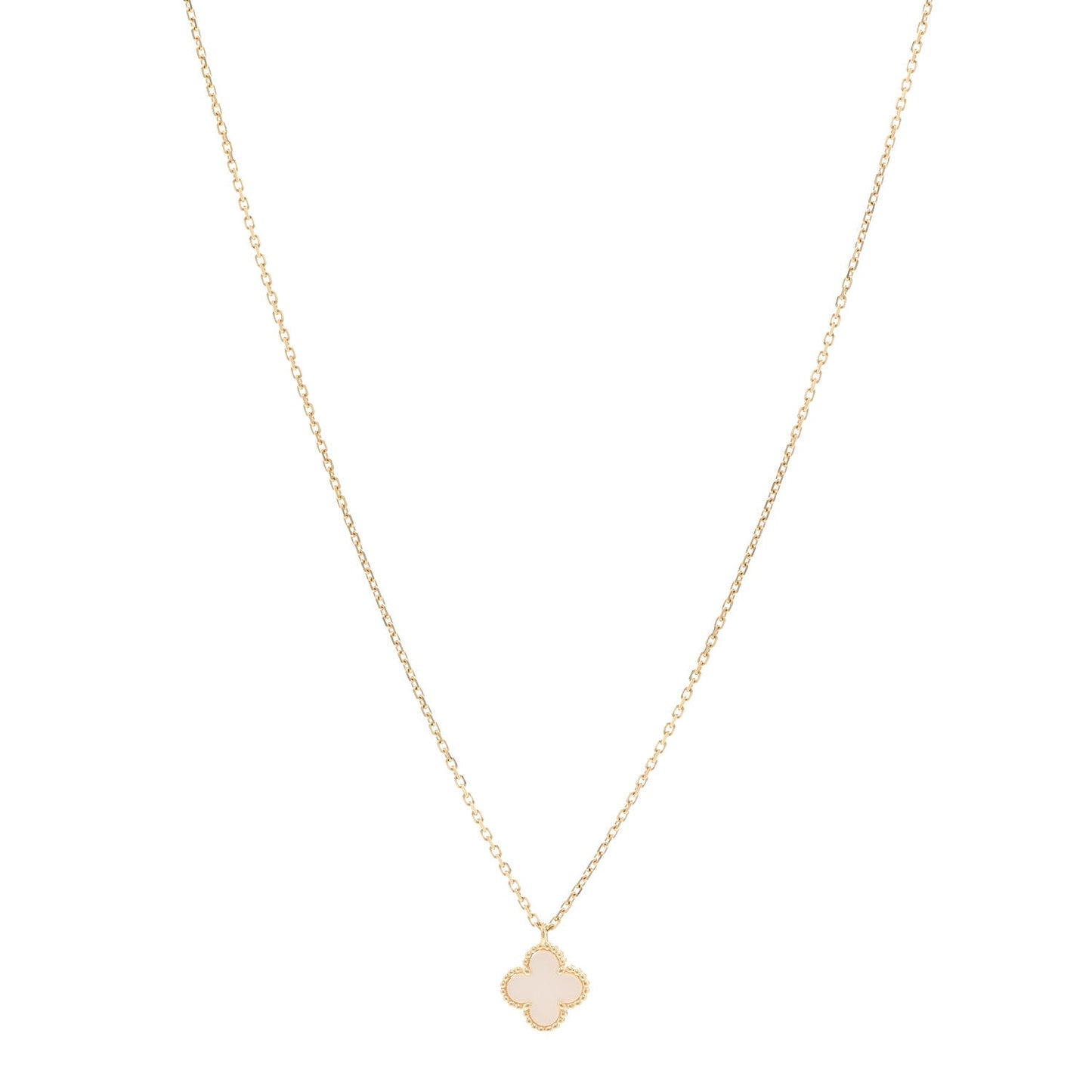 18K Yellow Gold Mother of Pearl Sweet Alhambra Pendant Necklace
