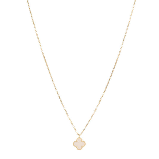18K Yellow Gold Mother of Pearl Sweet Alhambra Pendant Necklace