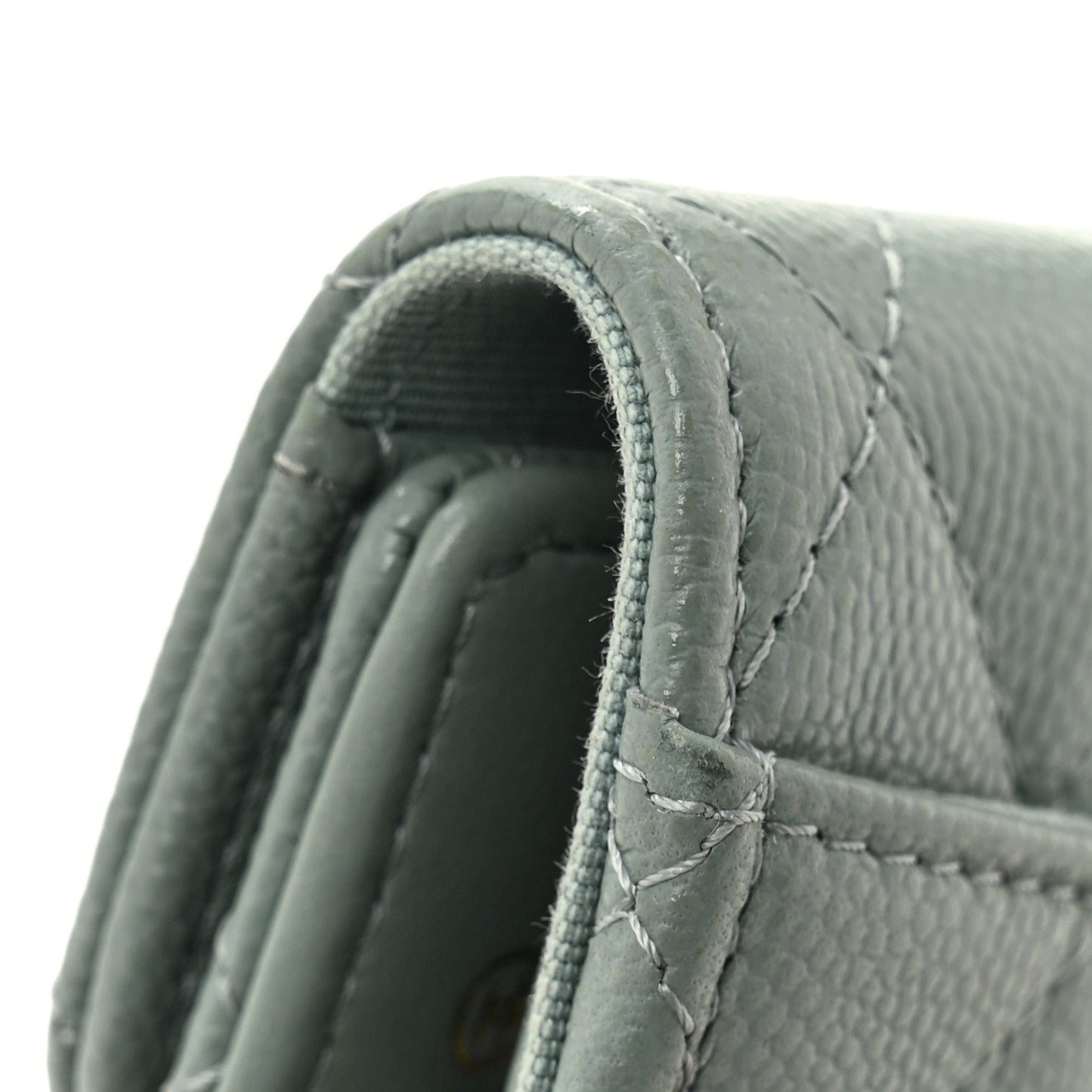 Caviar Quilted Classic 4 Key Holder Wallet Grey