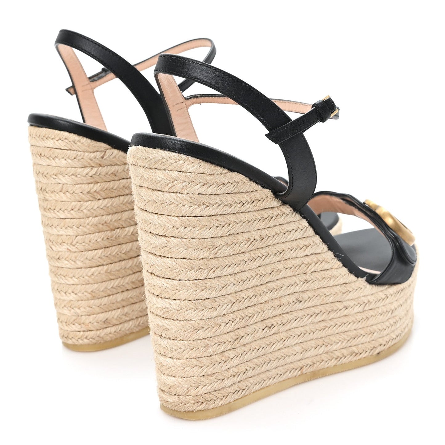 Nappa Matelasse GG Marmont Slingback Platform 45/130mm Espadrille Wedges 39.5 Black