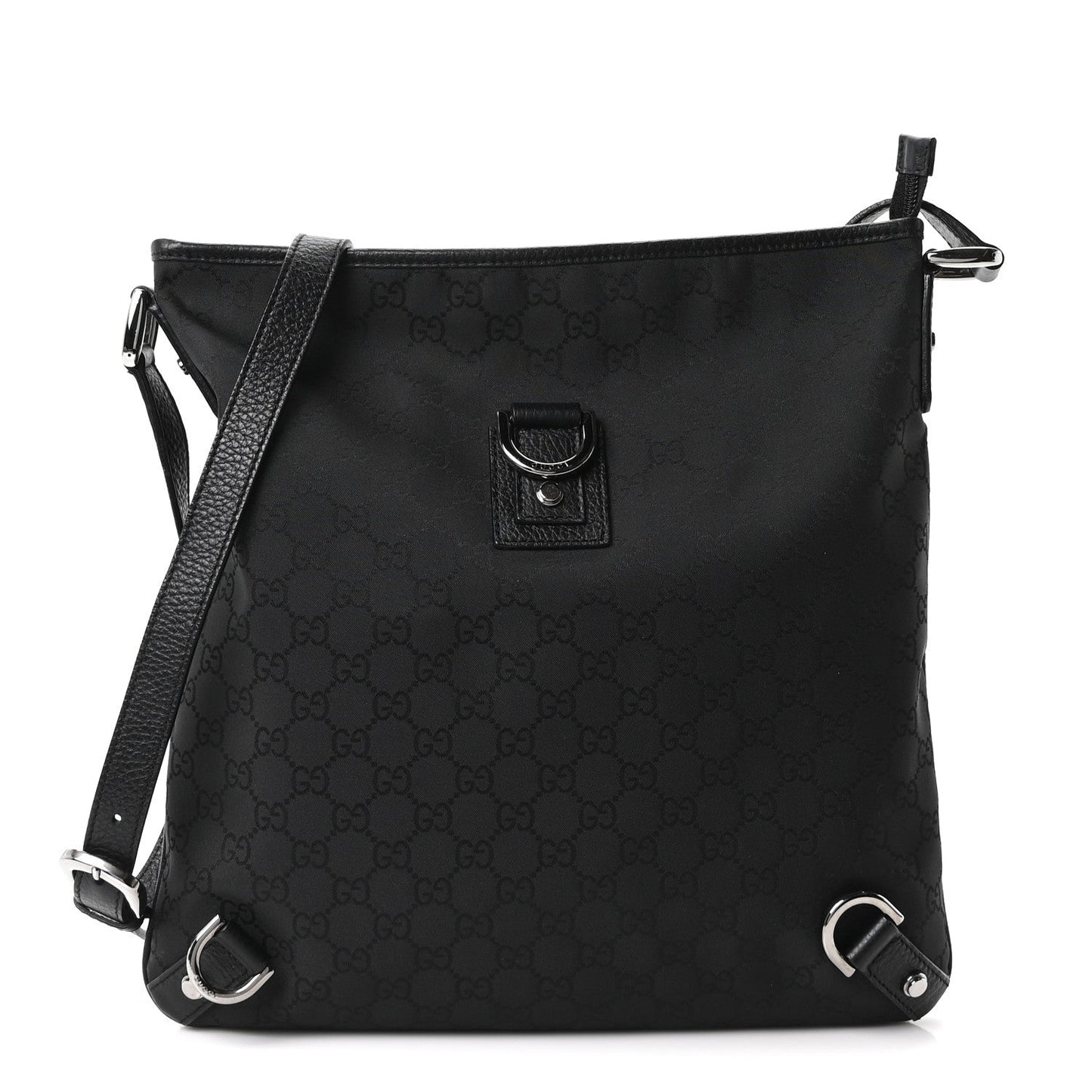 Nylon Monogram Abbey Messenger Bag Black