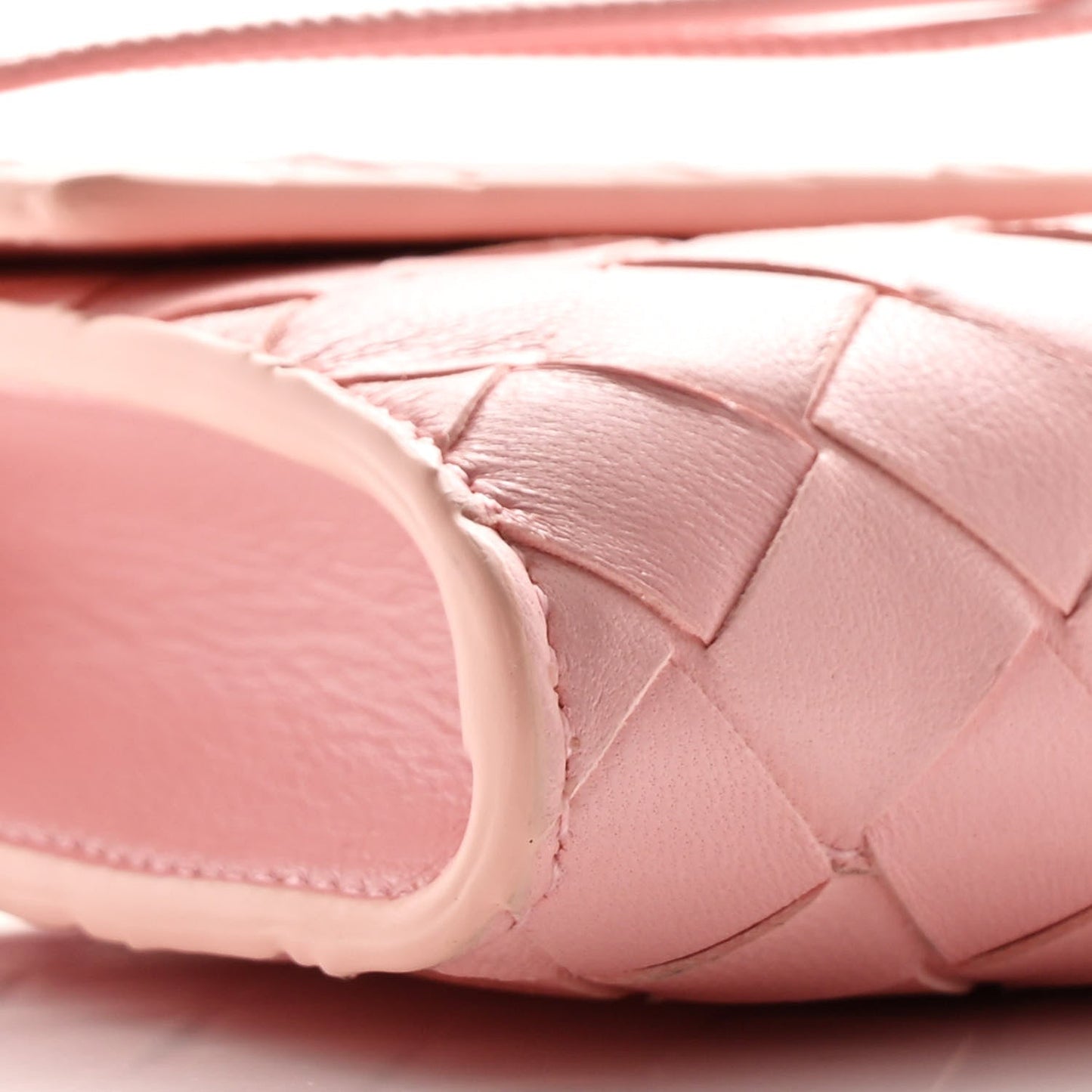 Nappa Intrecciato Long Andiamo Top Handle Clutch Rose