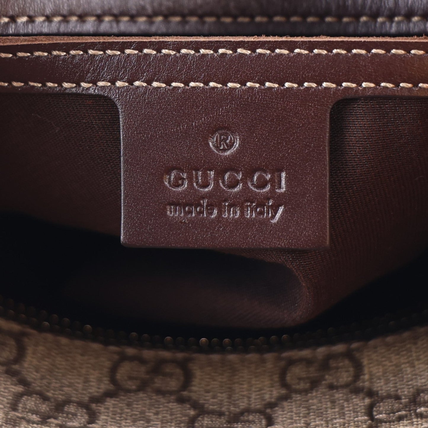 GG Supreme Monogram Small Flat Messenger Bag Dark Brown
