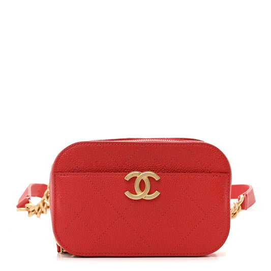 Caviar Quilted Waist Bag Red