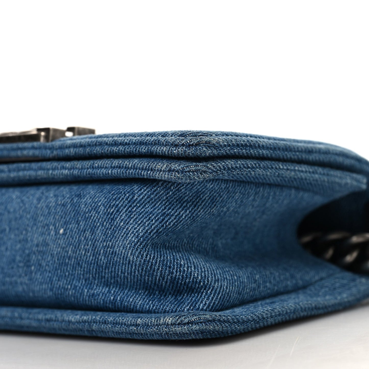 Denim Quilted Small Boy Flap Blue