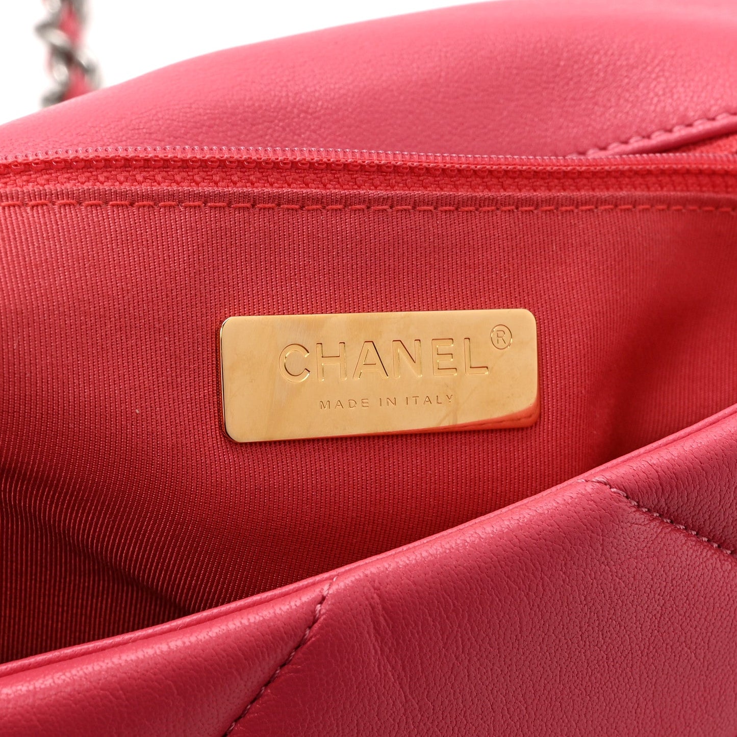 Goatskin Quilted Medium Chanel 19 Flap Dark Pink