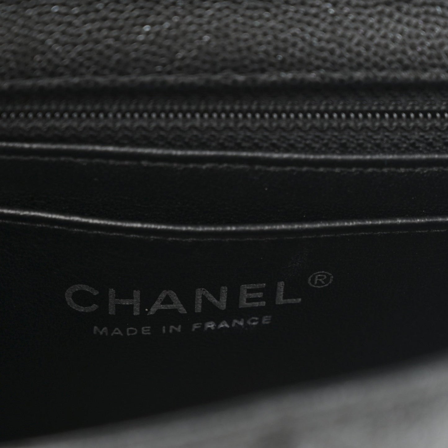 Iridescent Caviar Quilted Mini Rectangular Flap Black