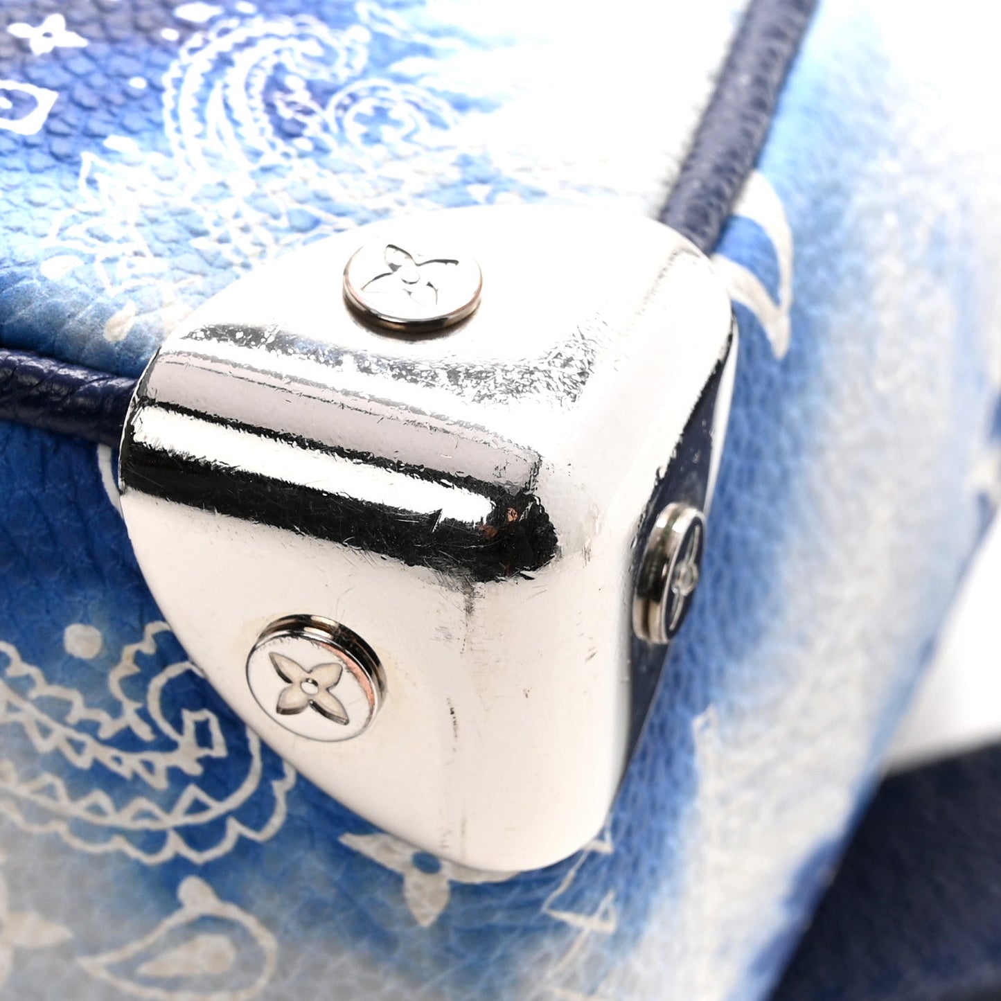 Cowhide Monogram Bandana Mini Soft Trunk Blue