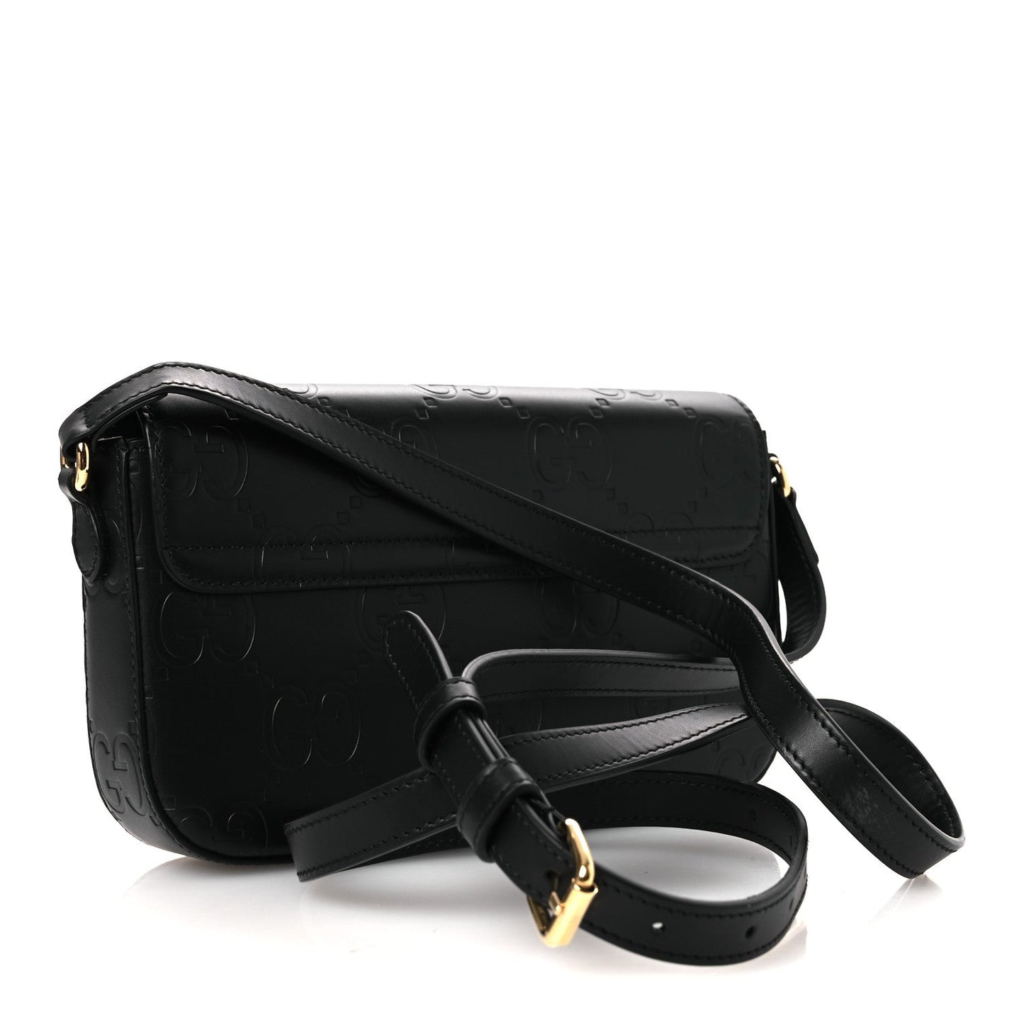 Gilbert Calfskin GG Super Mini Shoulder Bag Black
