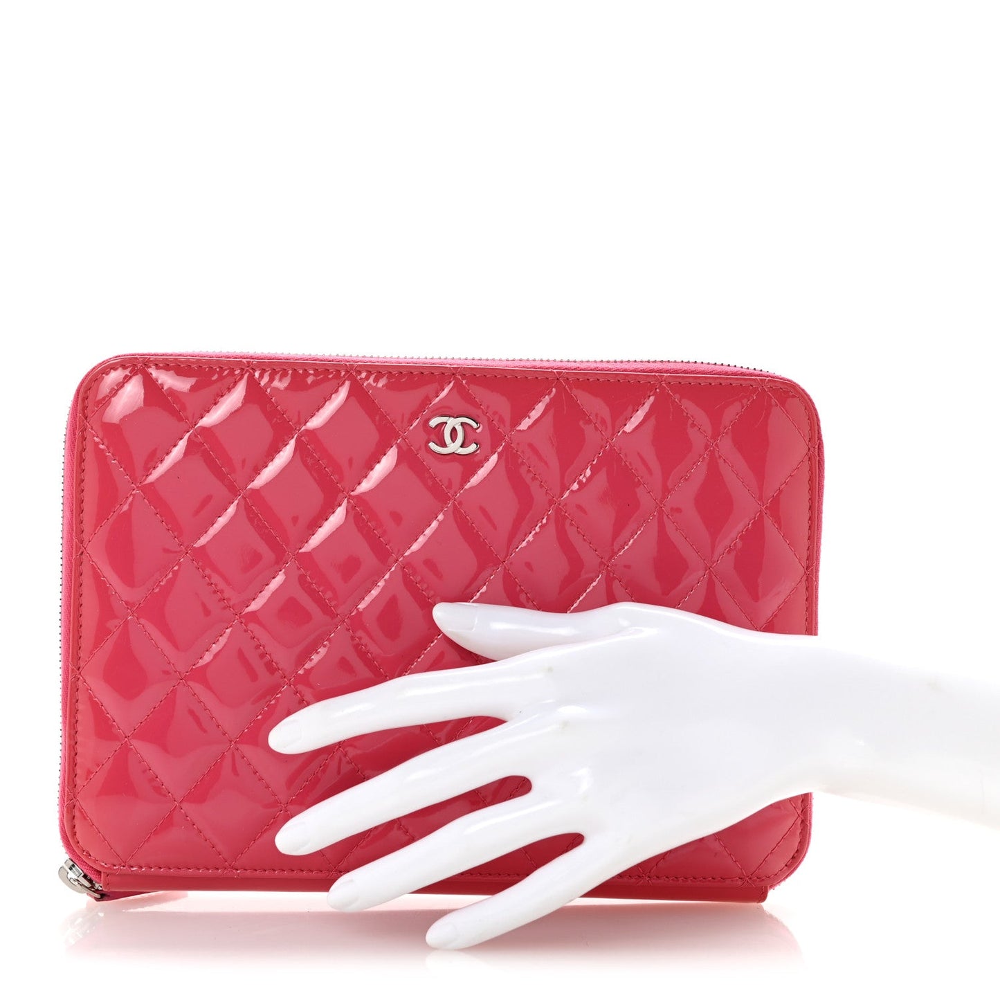 Patent Quilted Organizer Pouch Pink