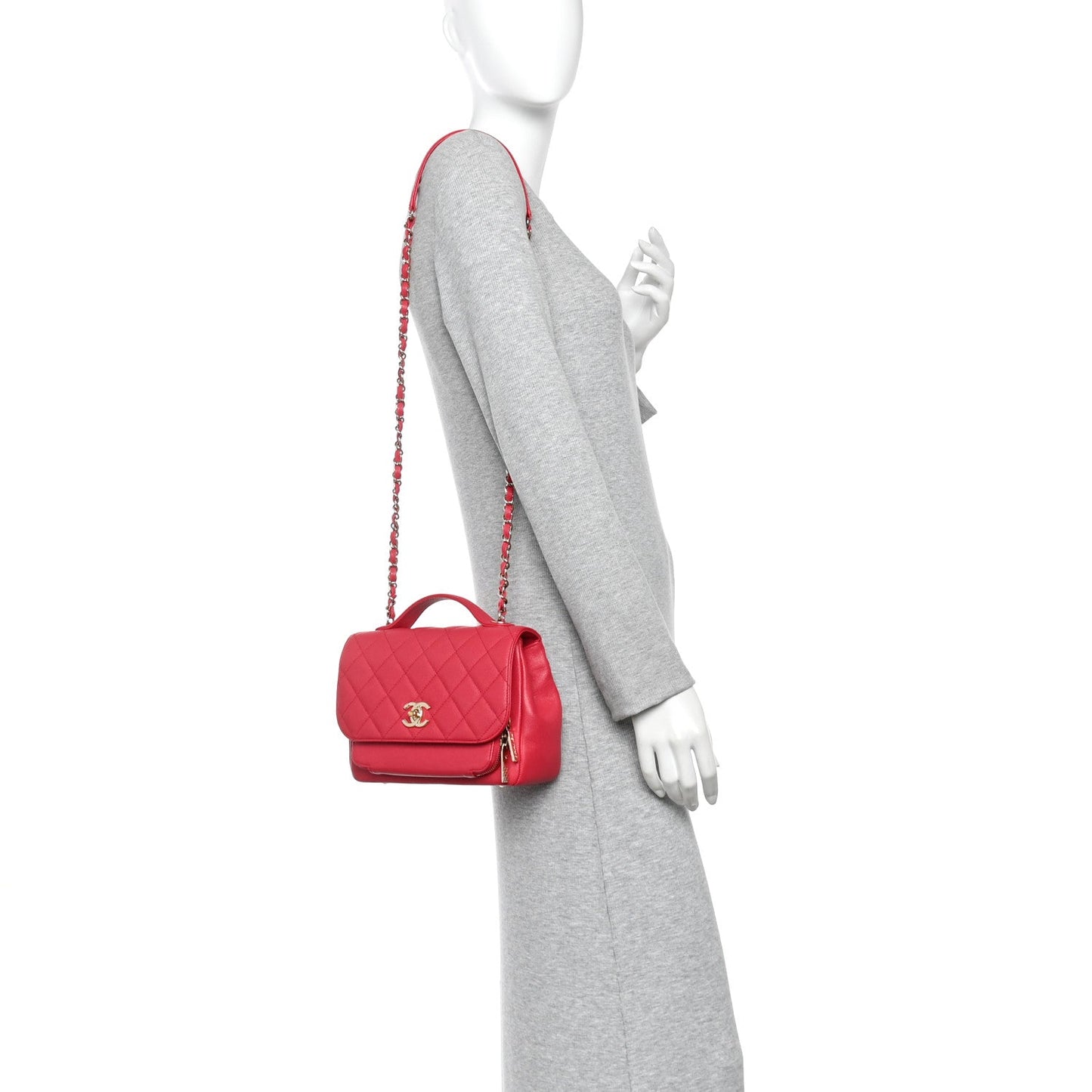 Caviar Quilted Medium Business Affinity Flap Pink