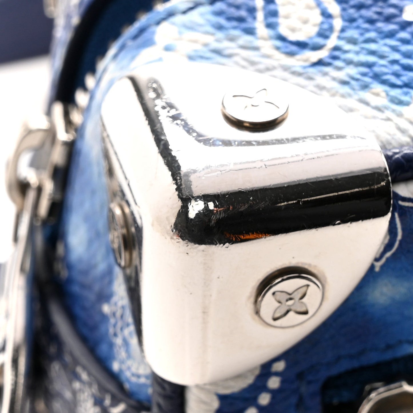 Cowhide Monogram Bandana Mini Soft Trunk Blue