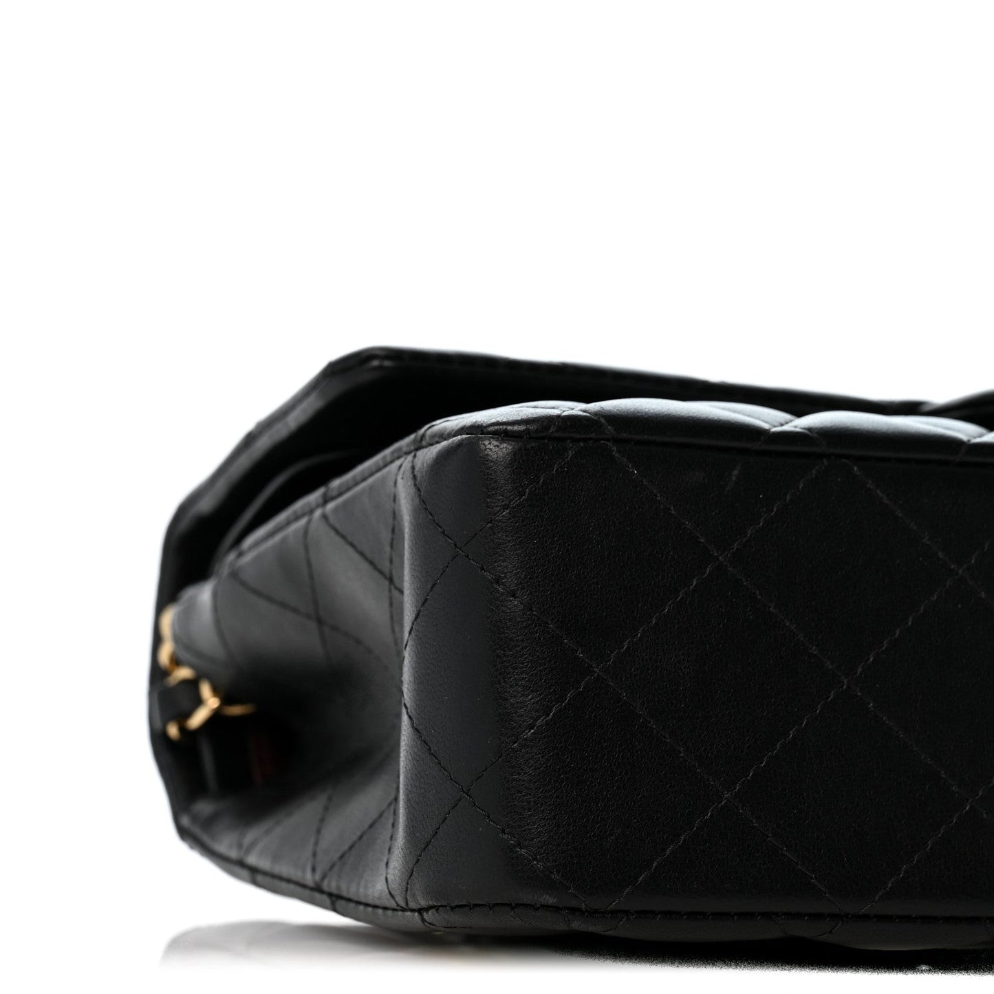 Lambskin Quilted Medium Double Flap Black