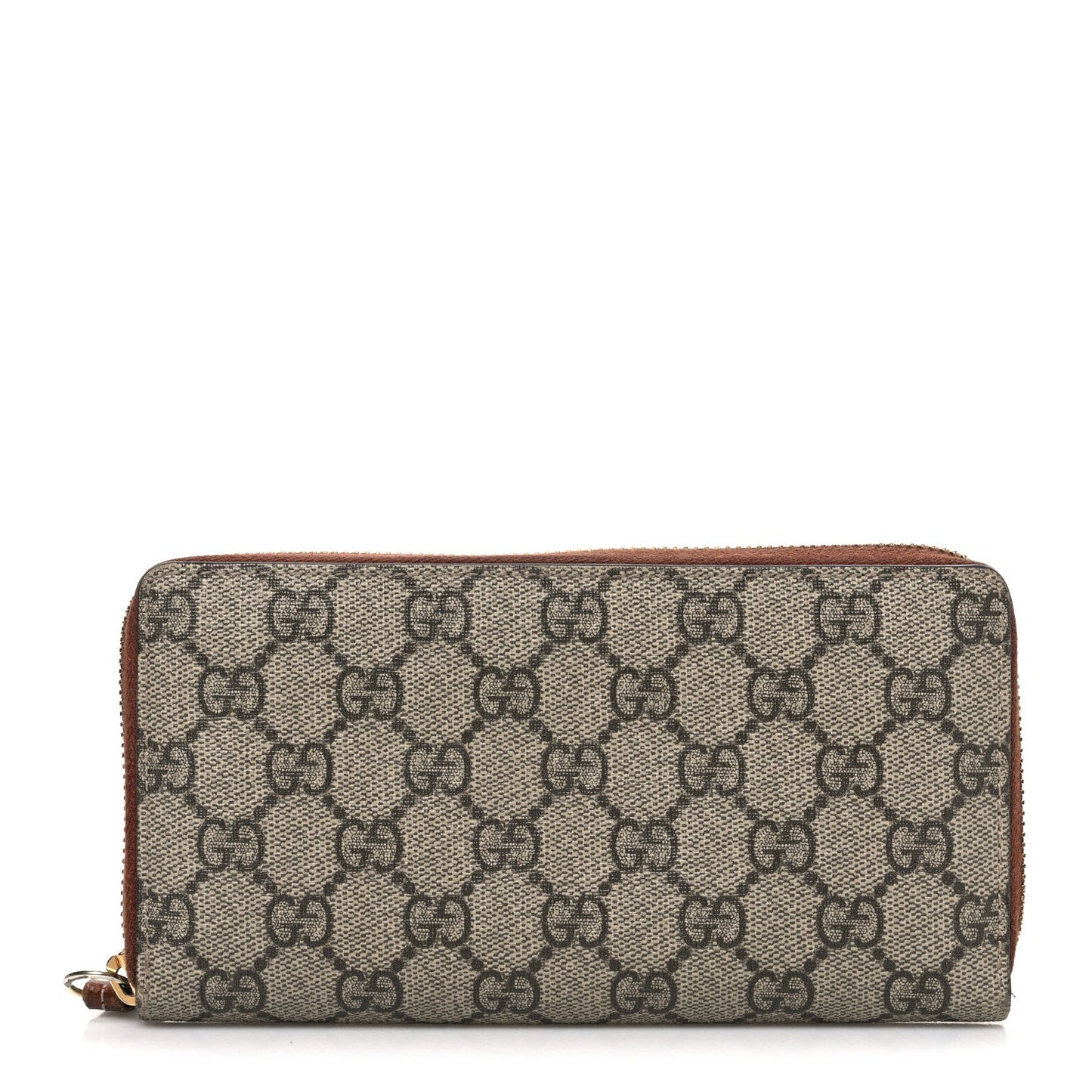GG Supreme Monogram Cuoio Toscano Zip Around Wallet Beige Ebony Cuir