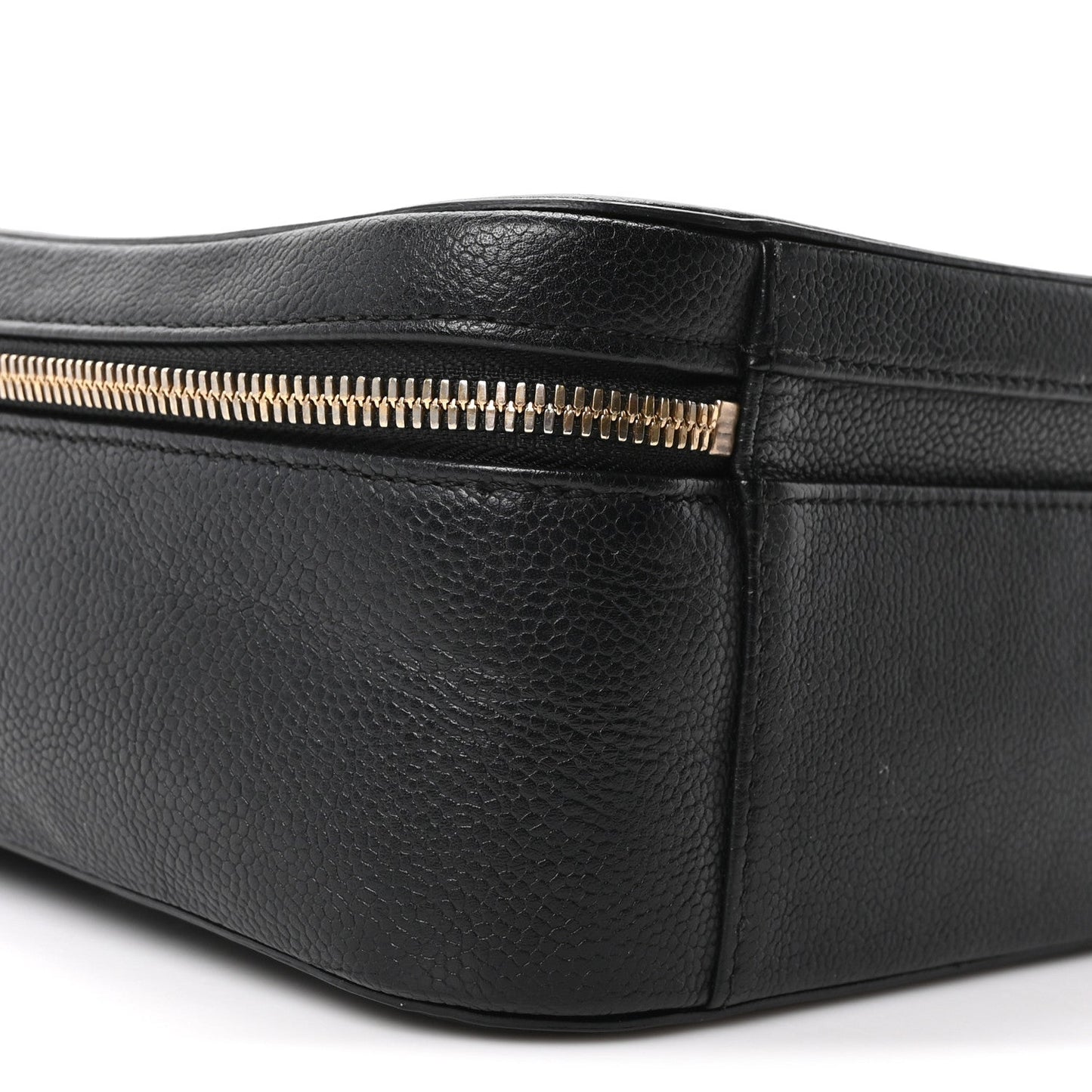 Caviar Quilted Large CC Filigree Vanity Case Black