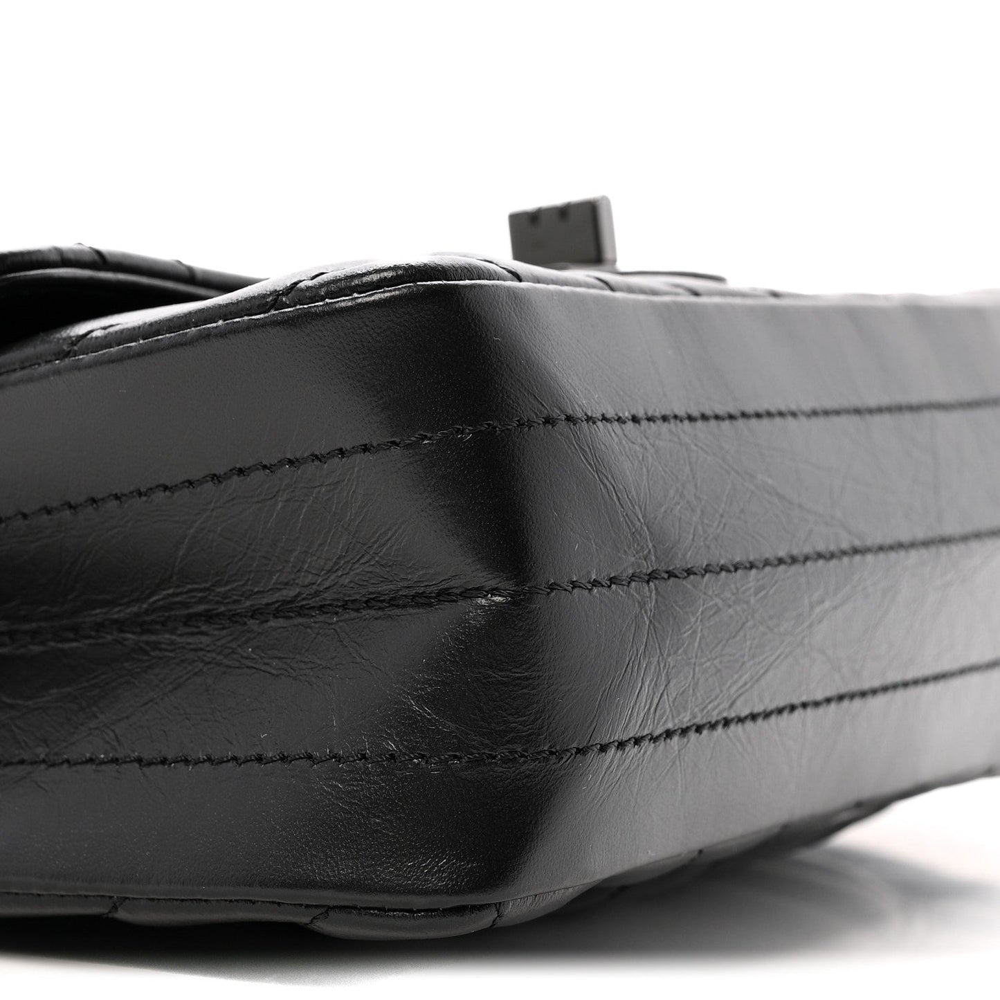 Aged Calfskin Chevron Quilted 2.55 Reissue Mini Flap So Black