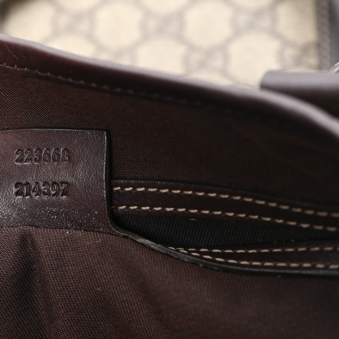 GG Plus Monogram Joy Vertical Tote Dark Brown