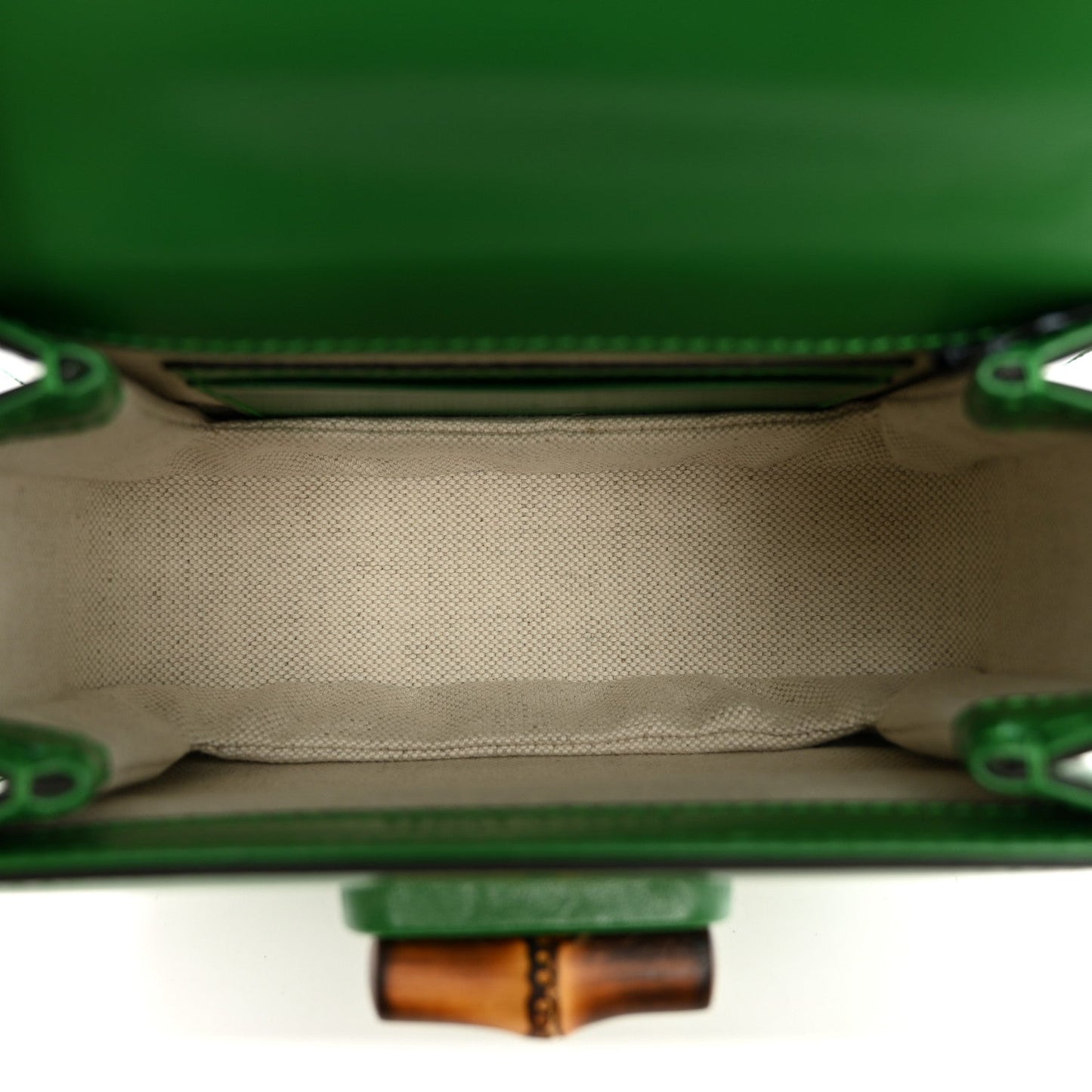Boarded Dyana Lux Calfskin Web Small Bamboo 1947 Top Handle Bag Spring Green