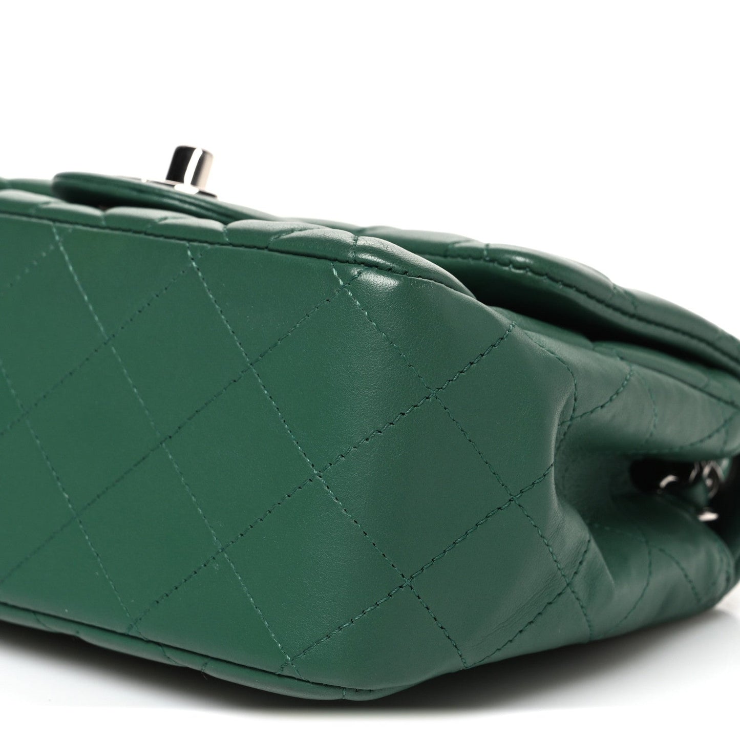 Lambskin Quilted Mini Square Flap Green