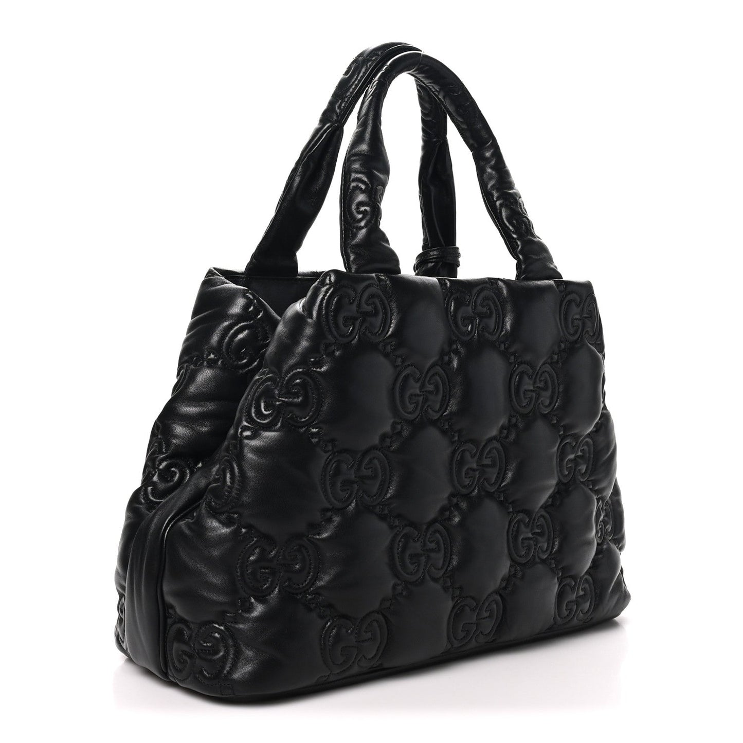 Calfskin GG Matelasse Large Tote Black