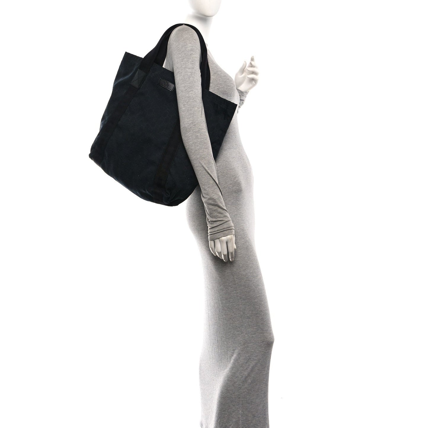 GG Monogram Medium Handle Vertical Tote Black