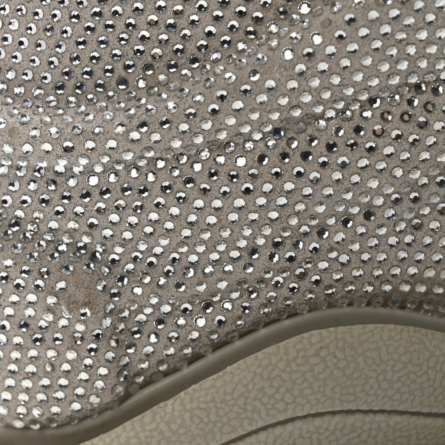 Microfiber Strass Embellished Womens Triple S Sneakers 39 Light Grey