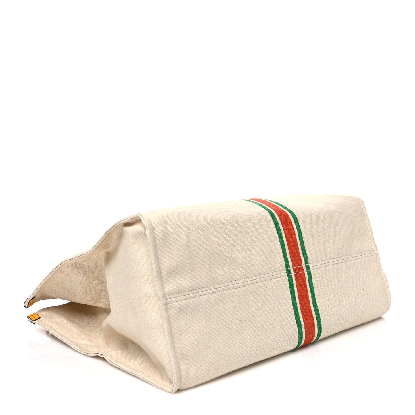 Linen Heavy Canvas Textured Dollar Calfskin Web Large Retro Interlocking G Foldable Tote Light Beige