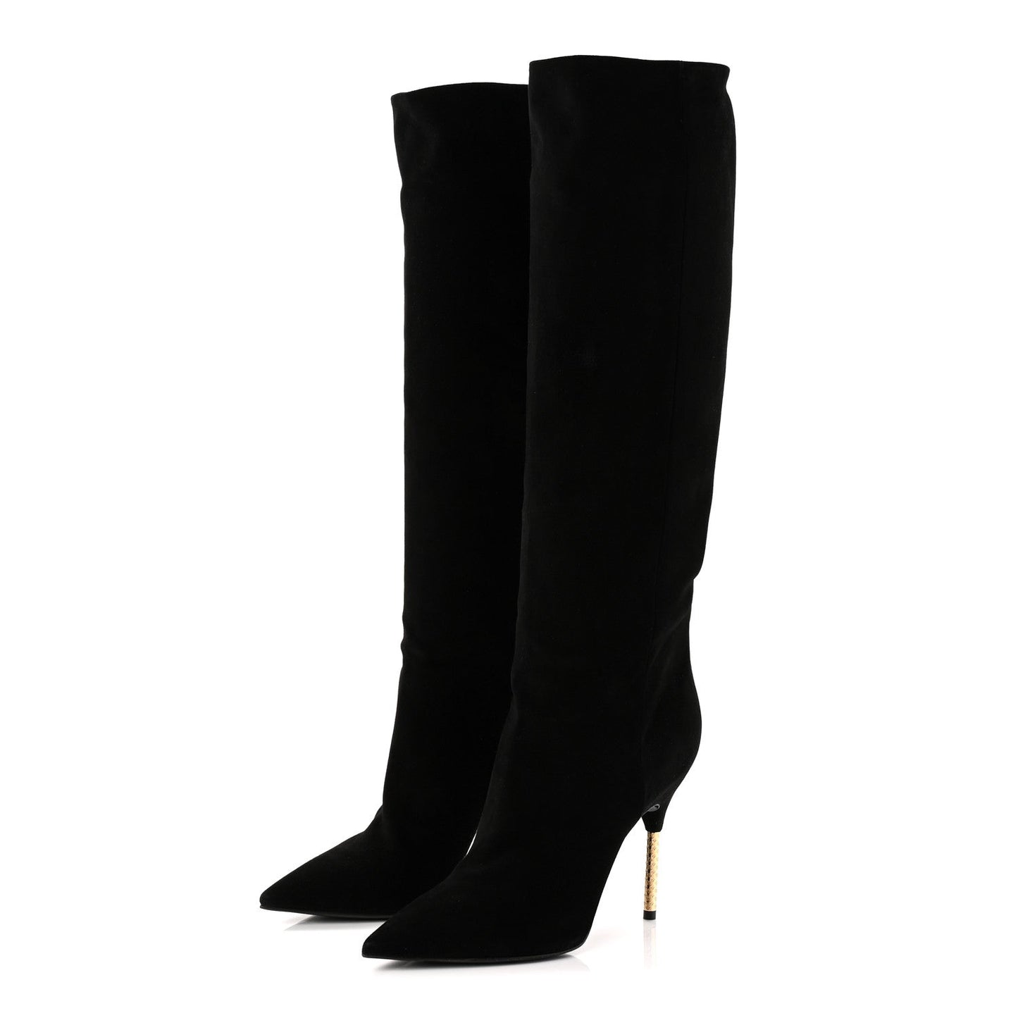 Suede High Boots 41 Black