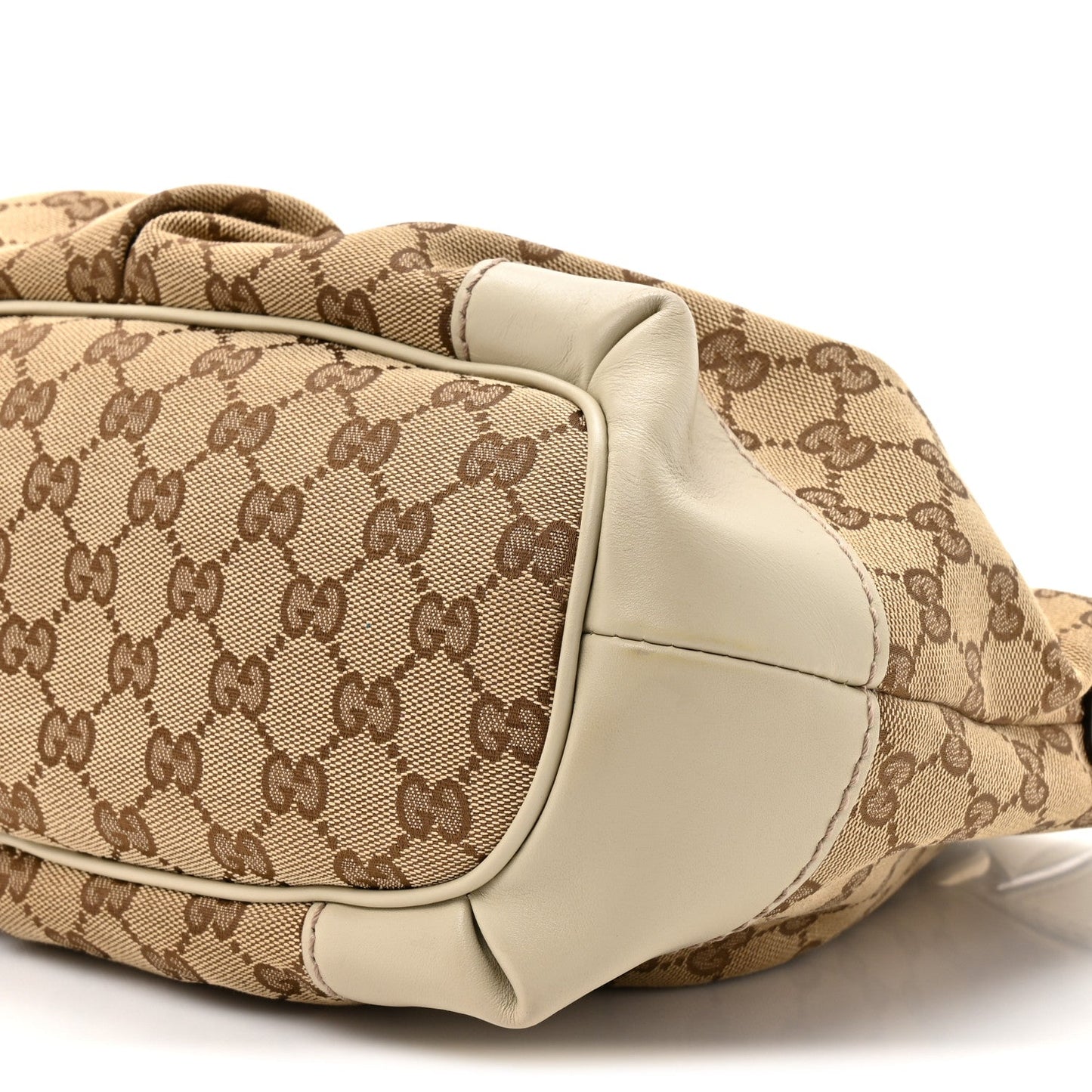 Monogram Margaux Calfskin Medium Sukey Top Handle Bag Beige Ebony Mystic White