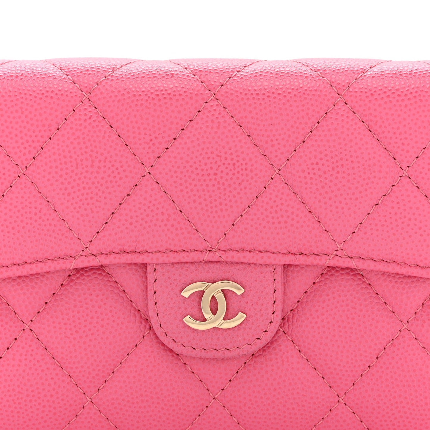 Caviar Quilted Medium Flap Wallet Pink