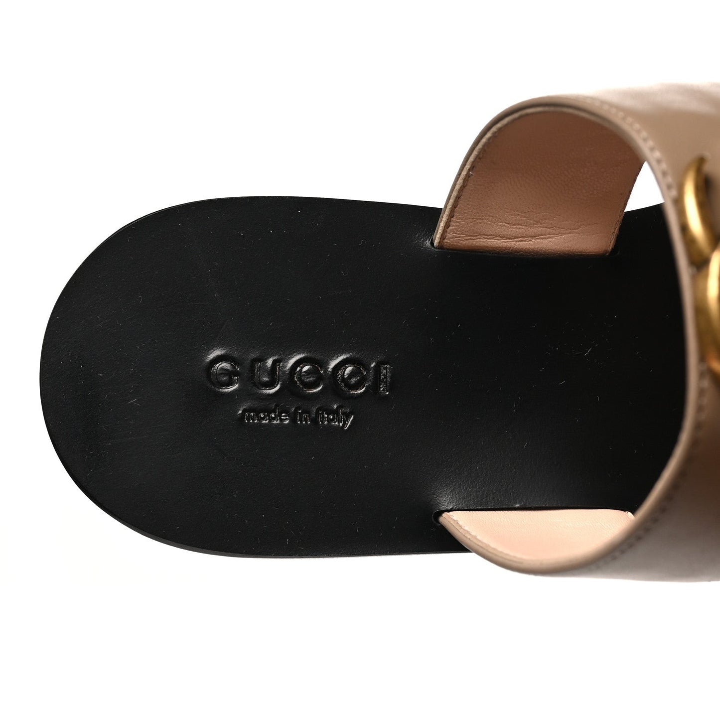 Calfskin GG Marmont Thong Sandals 35 Mud 35.5 Mud