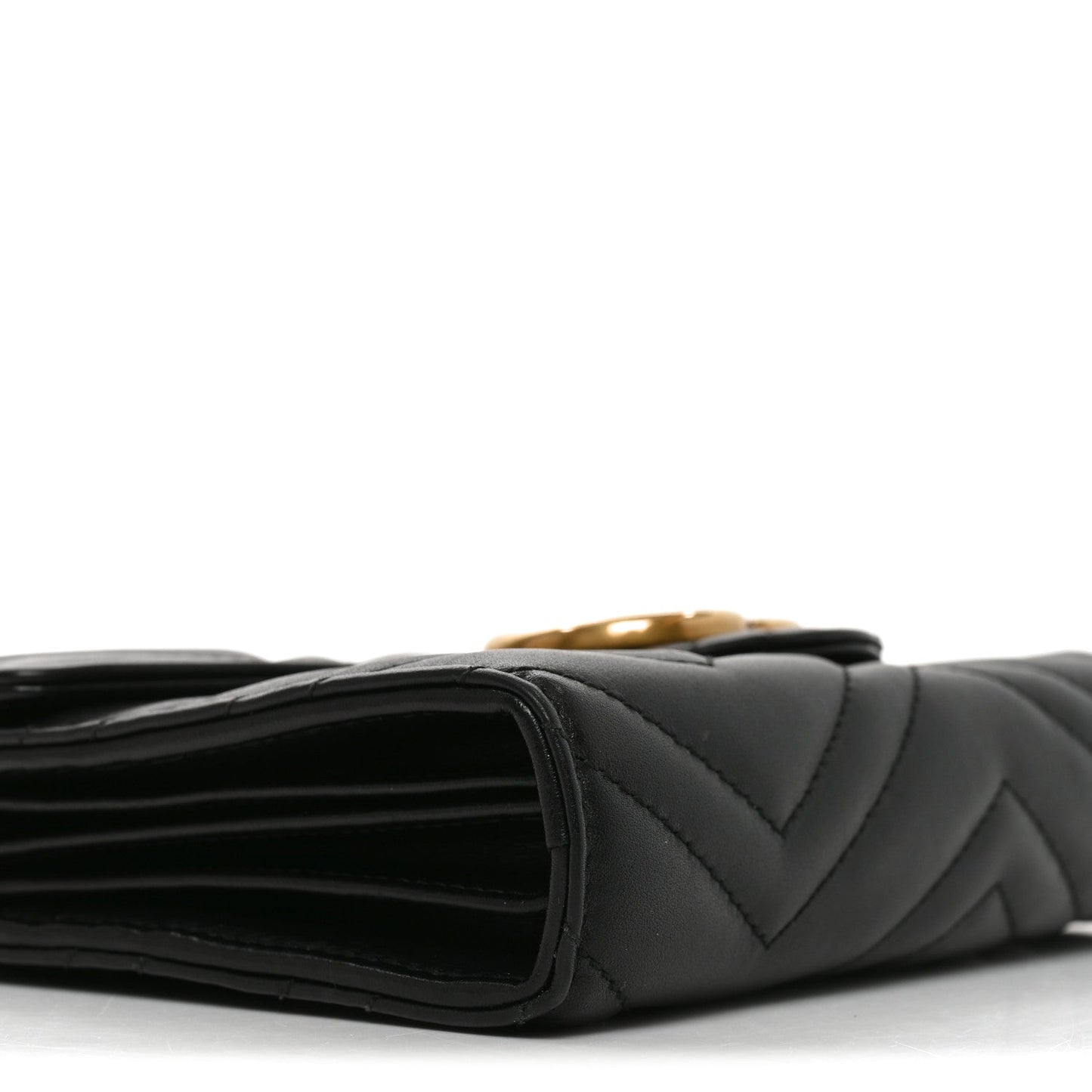 Calfskin Matelasse GG Marmont Chain Wallet Black