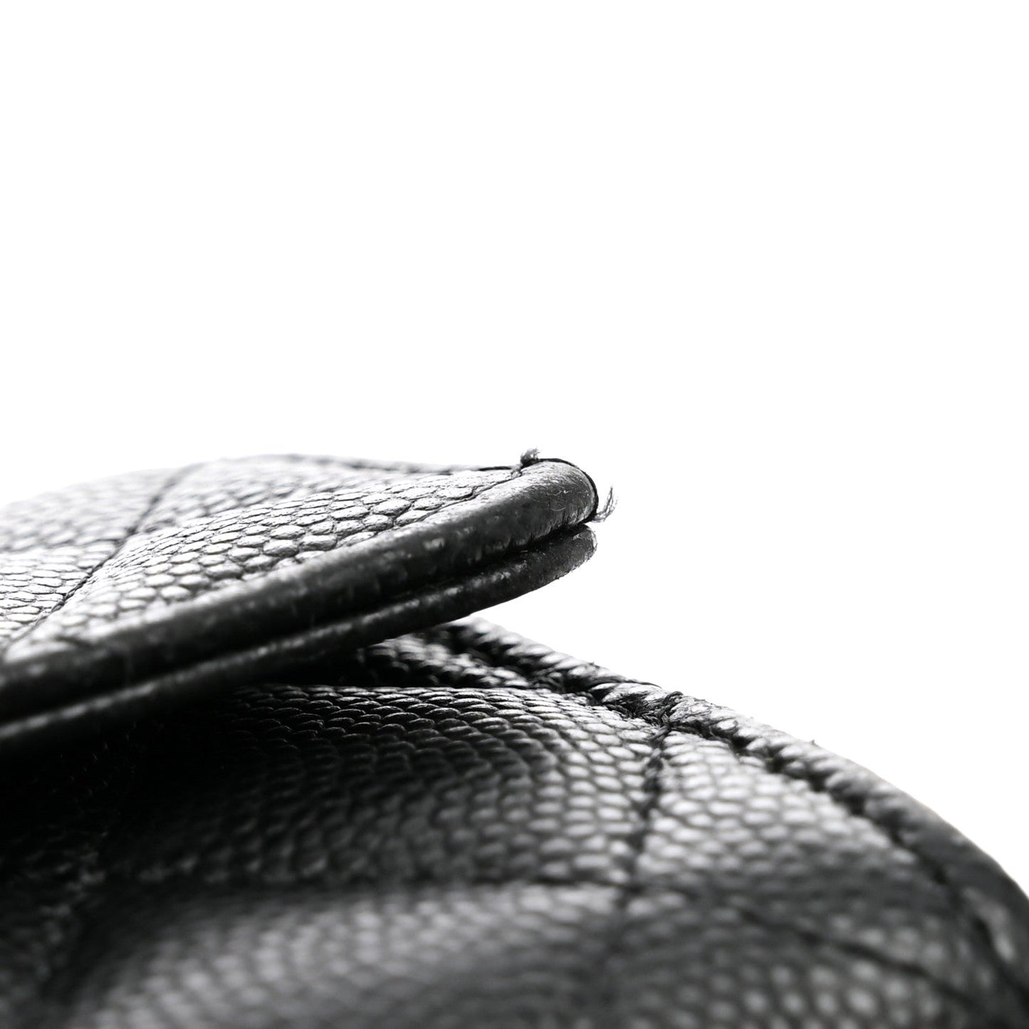 Caviar Quilted Textured CC Flap Card Holder Black