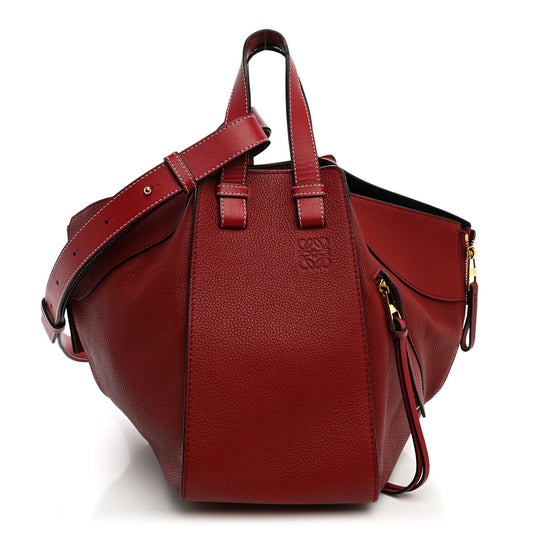 Grained Calfskin Small Hammock Shoulder Bag Raspberry