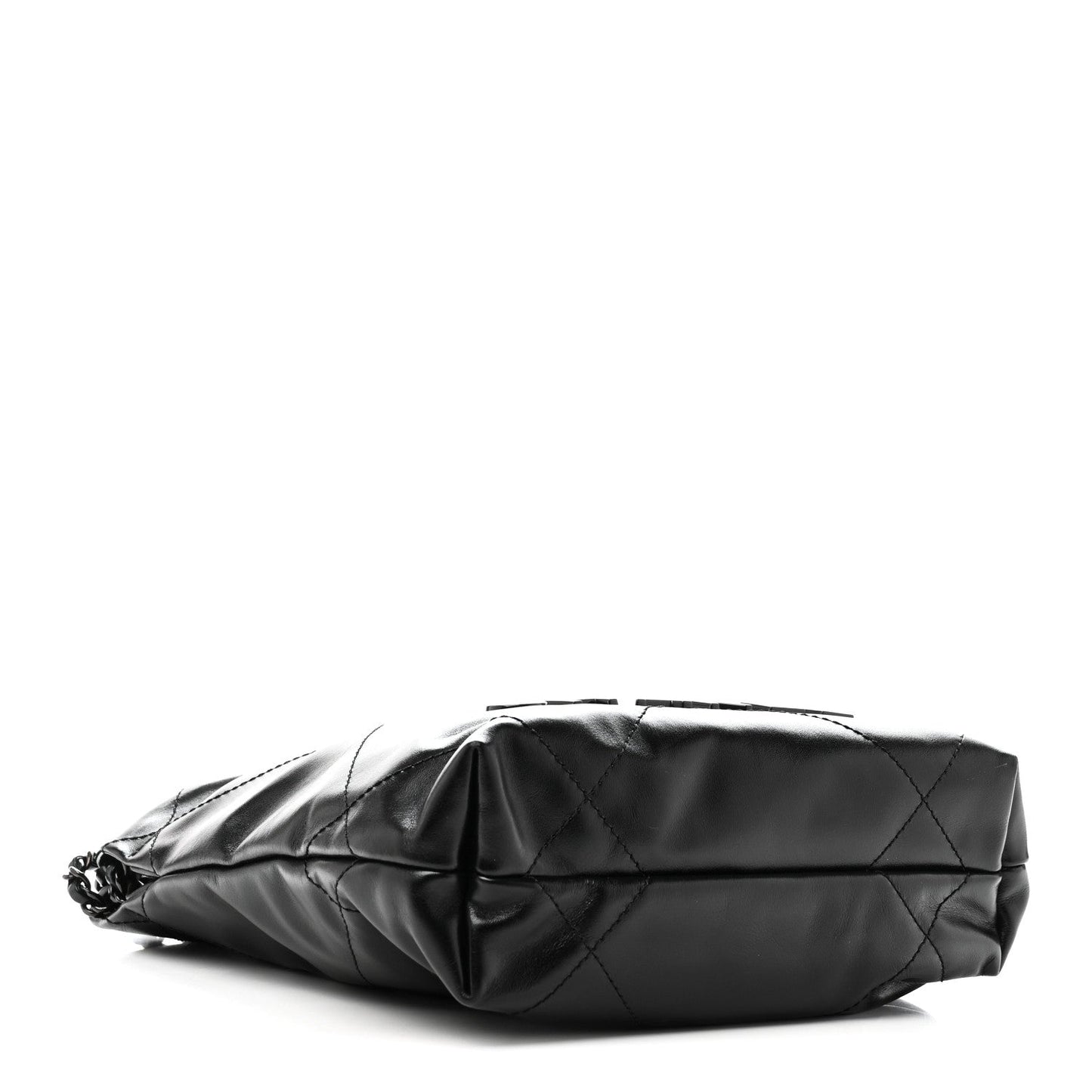 Shiny Calfskin Quilted Mini Chanel 22 So Black