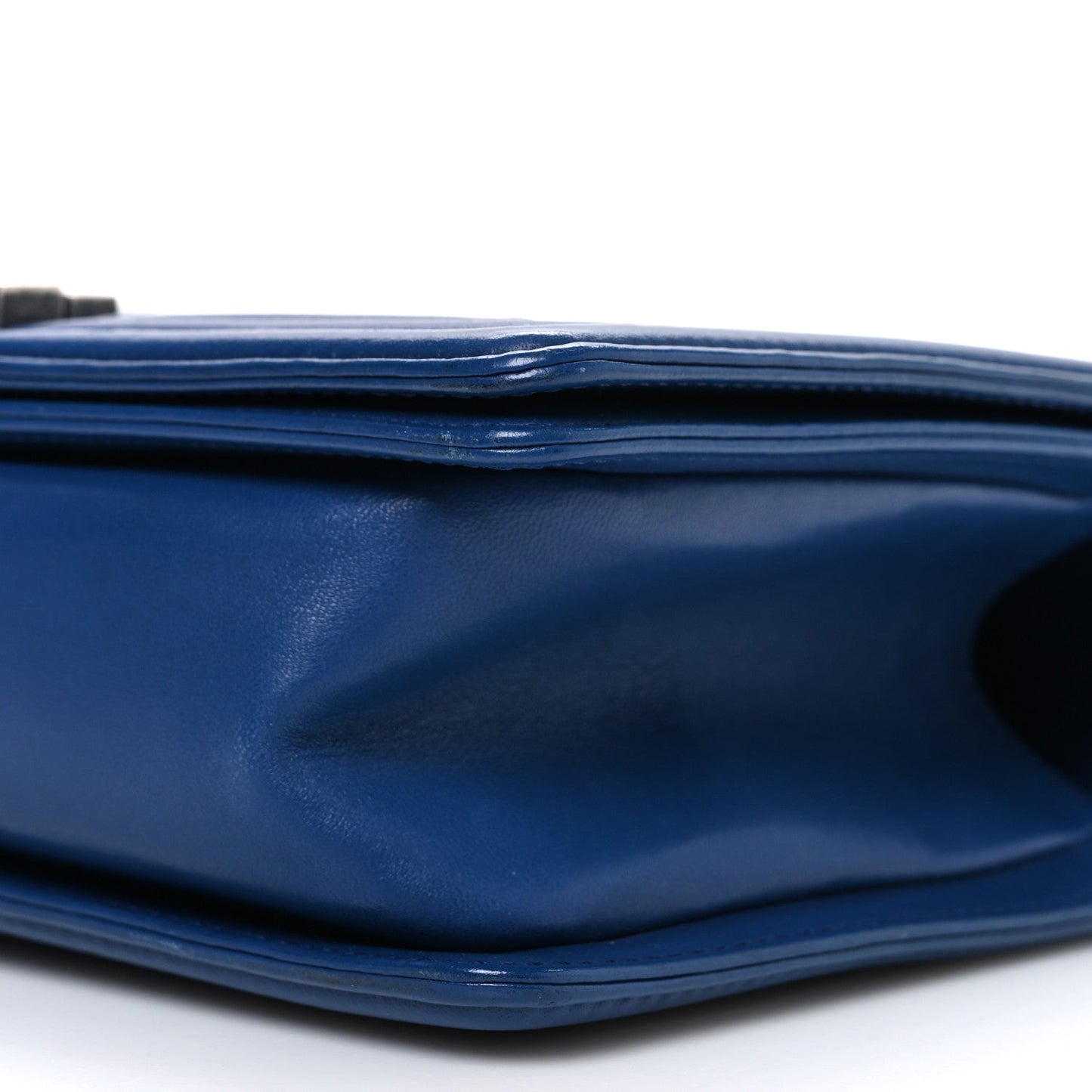 Lambskin Quilted Medium Boy Flap Blue