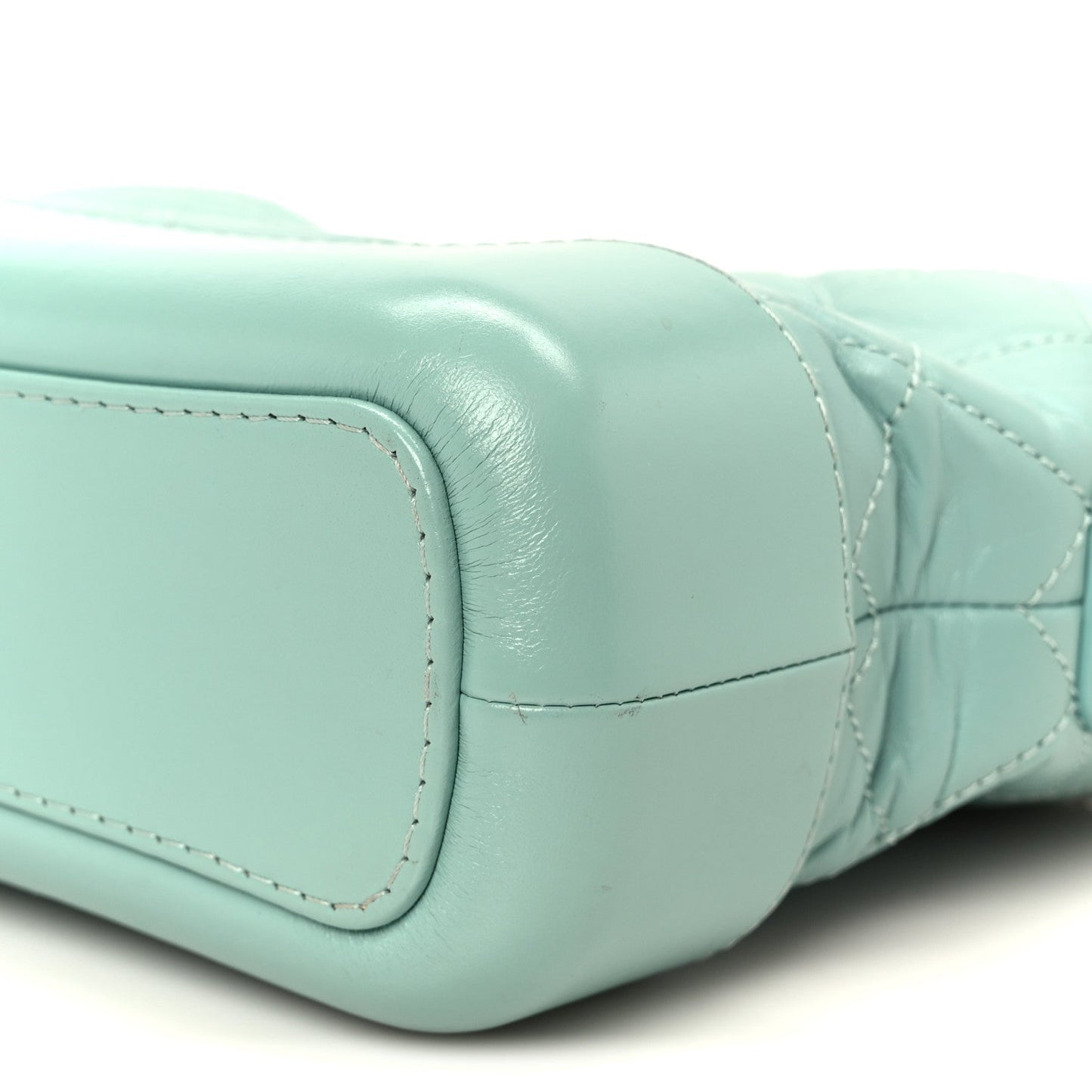 Aged Calfskin Quilted Small Gabrielle Hobo Green